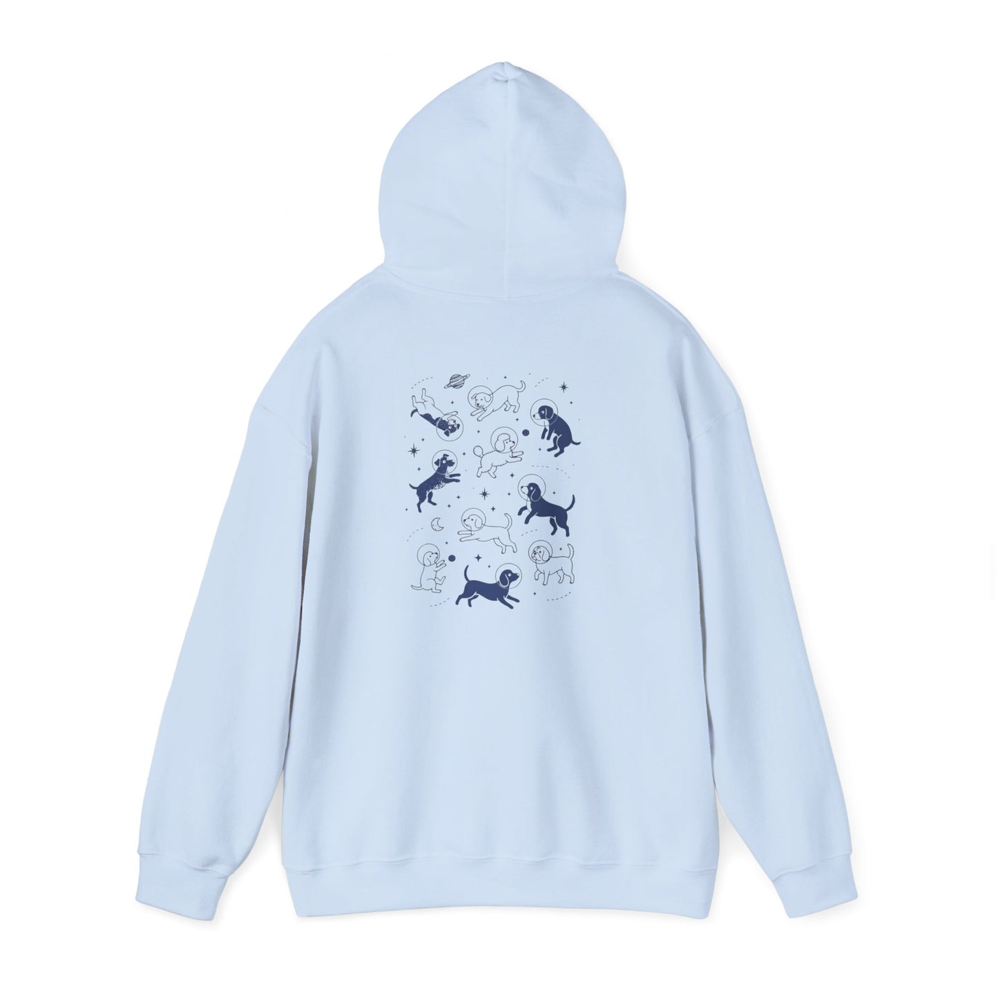 Dog in Space Hoodie – Space Puppy Graphic Hooded Sweatshirt, Unisex Heavy Blend™ - 14679