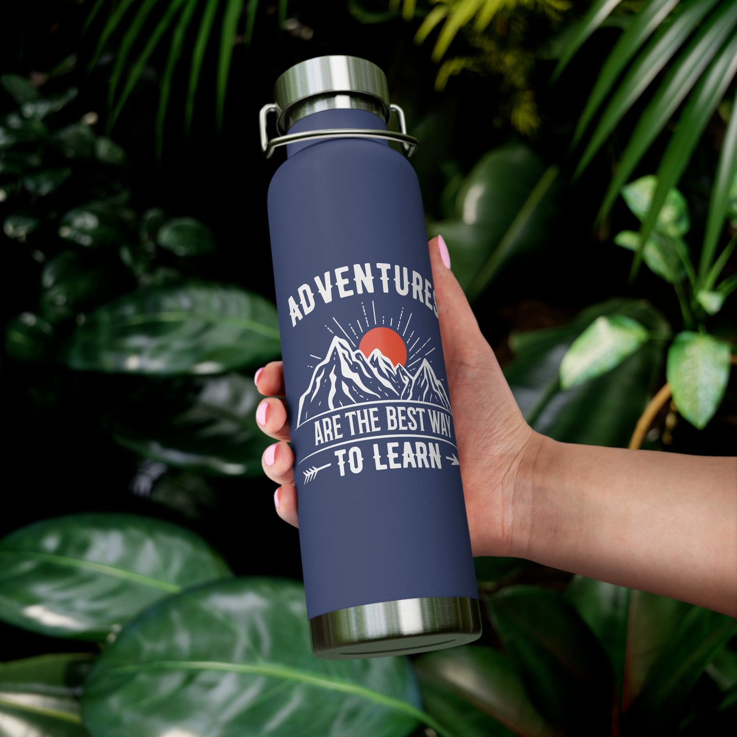 Adventures Are The Best Way To Learn - Customizable  Copper Vacuum Insulated Bottle, 22oz - 12670