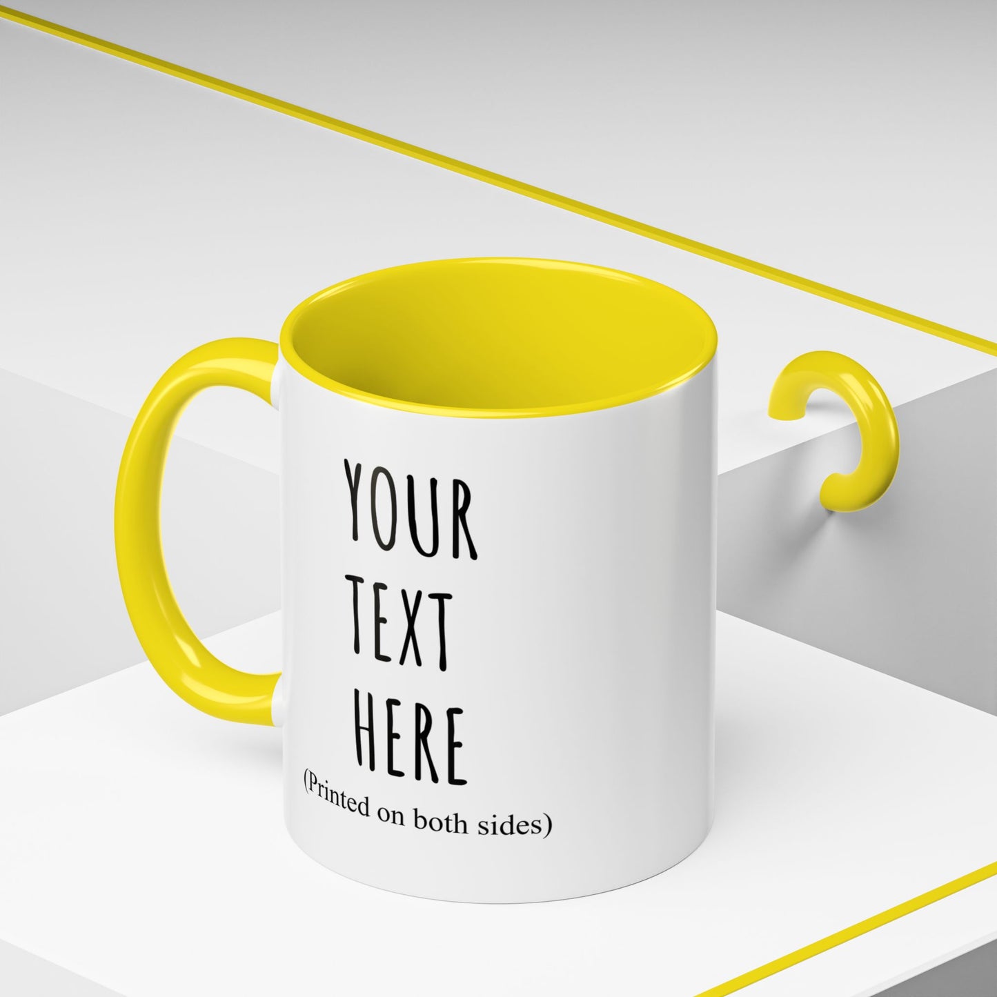 Personalized Accent Coffee Mug – Custom Text Printed Both Sides (11oz & 15oz) - 14676