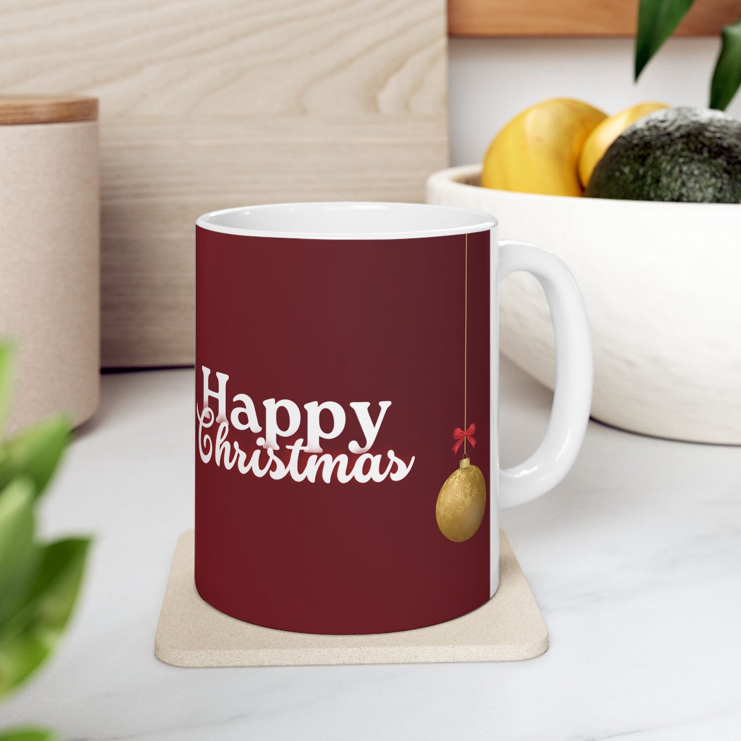 Happy Christmas, Family Photo, Customizable - Ceramic Mug, (11oz, 15oz) - 10929