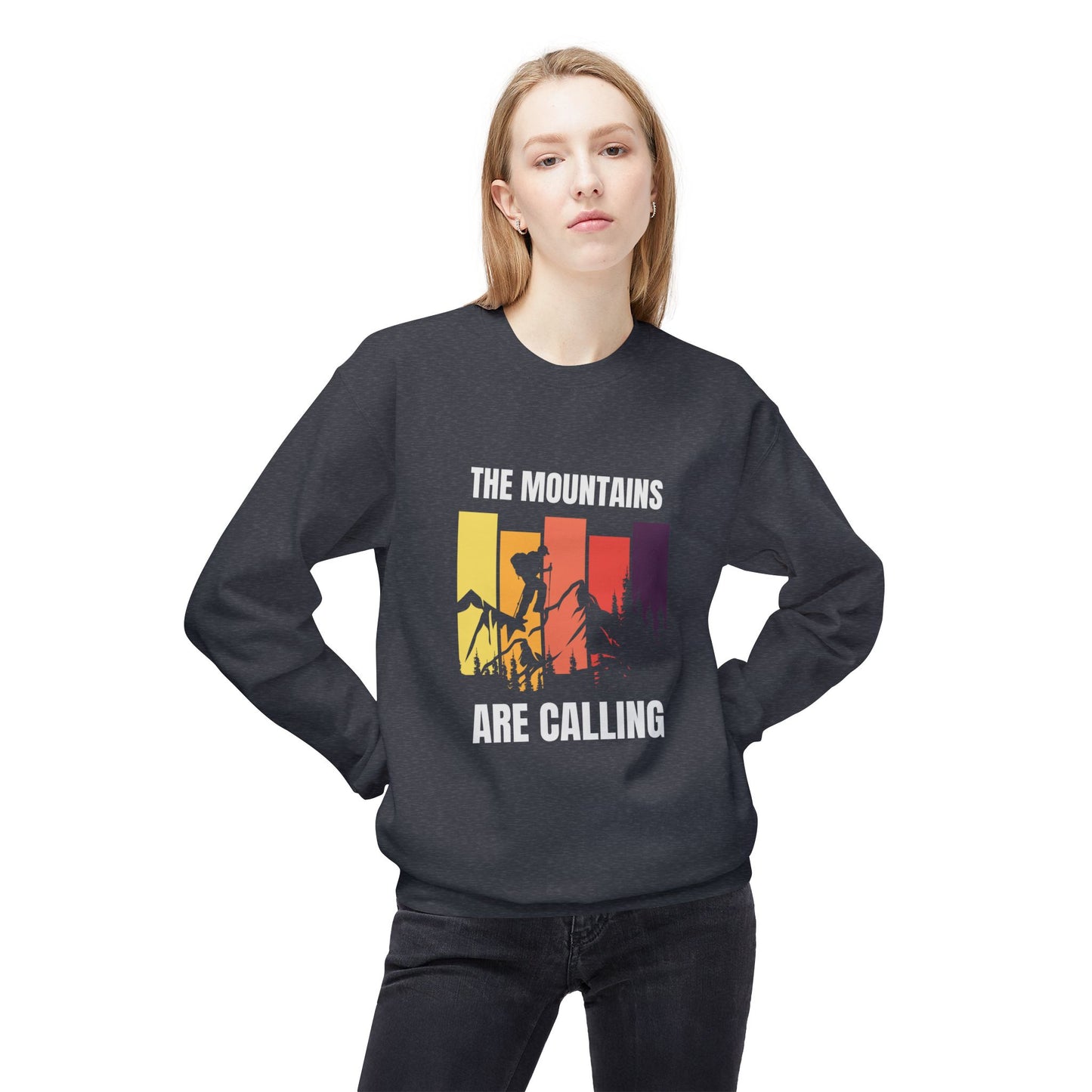 Mountains Are Calling - Unisex Midweight Softstyle Fleece Crewneck Sweatshirt - 10617