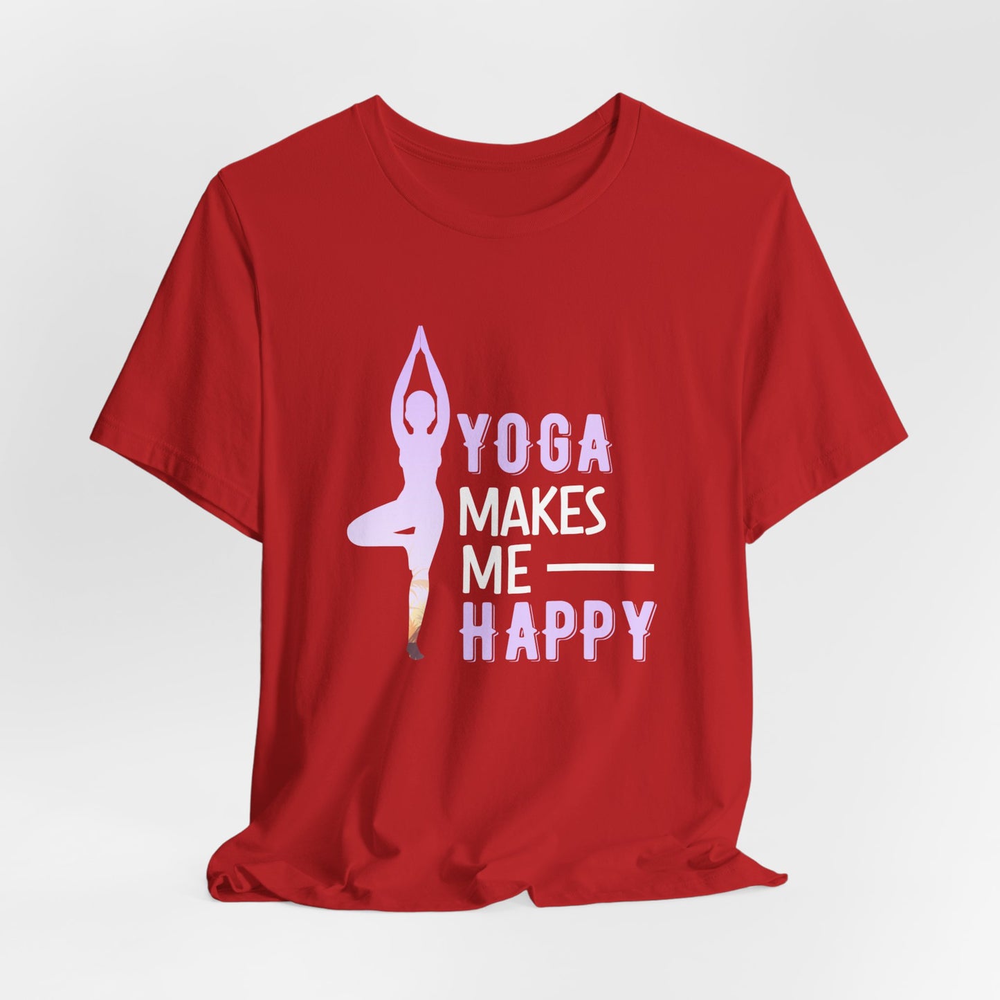 Yoga Makes Me Happy - Unisex Jersey Short Sleeve Tee