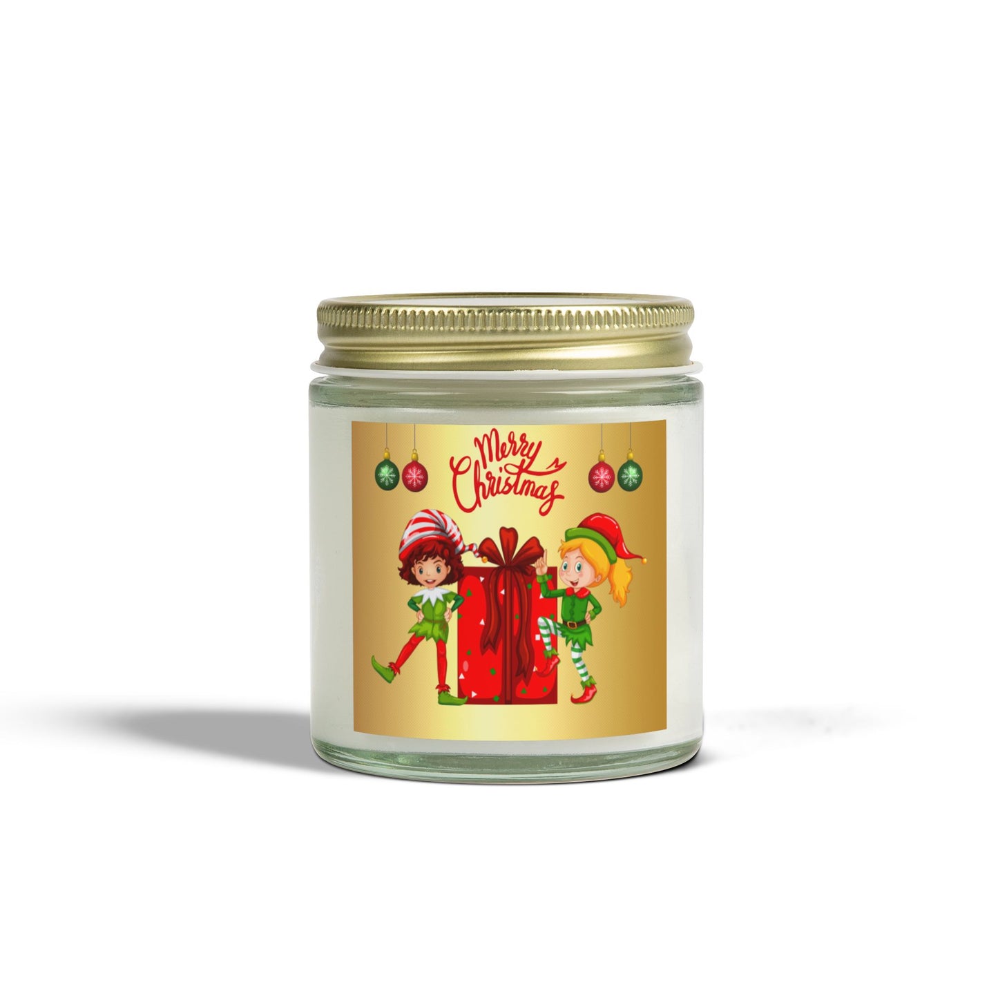 Merry Christmas - Scented Candles, Coconut Apricot Wax (4oz, 9oz)