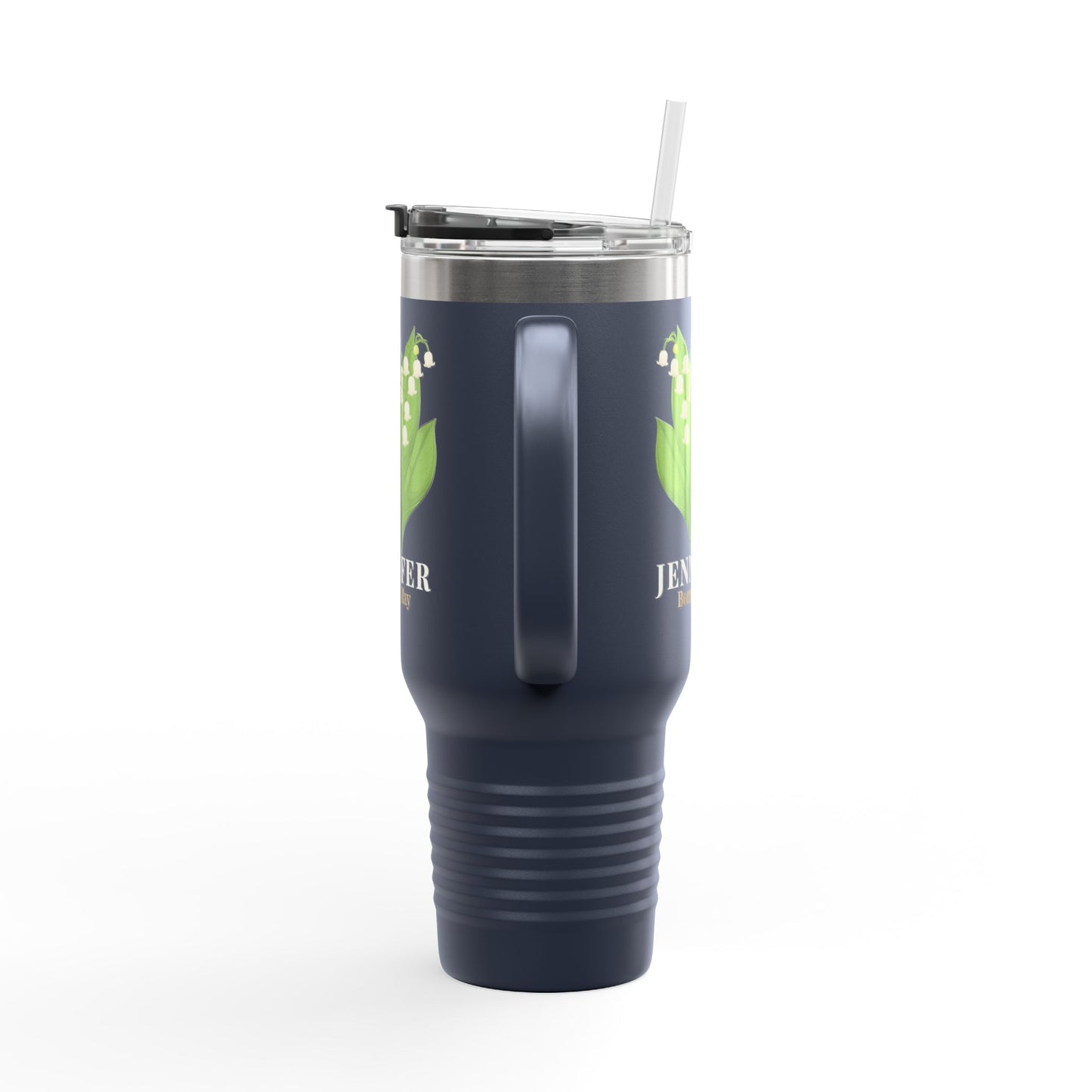 Personalized Lily of the Valley 40oz Tumbler | Custom Name Insulated Travel Mug - 14897
