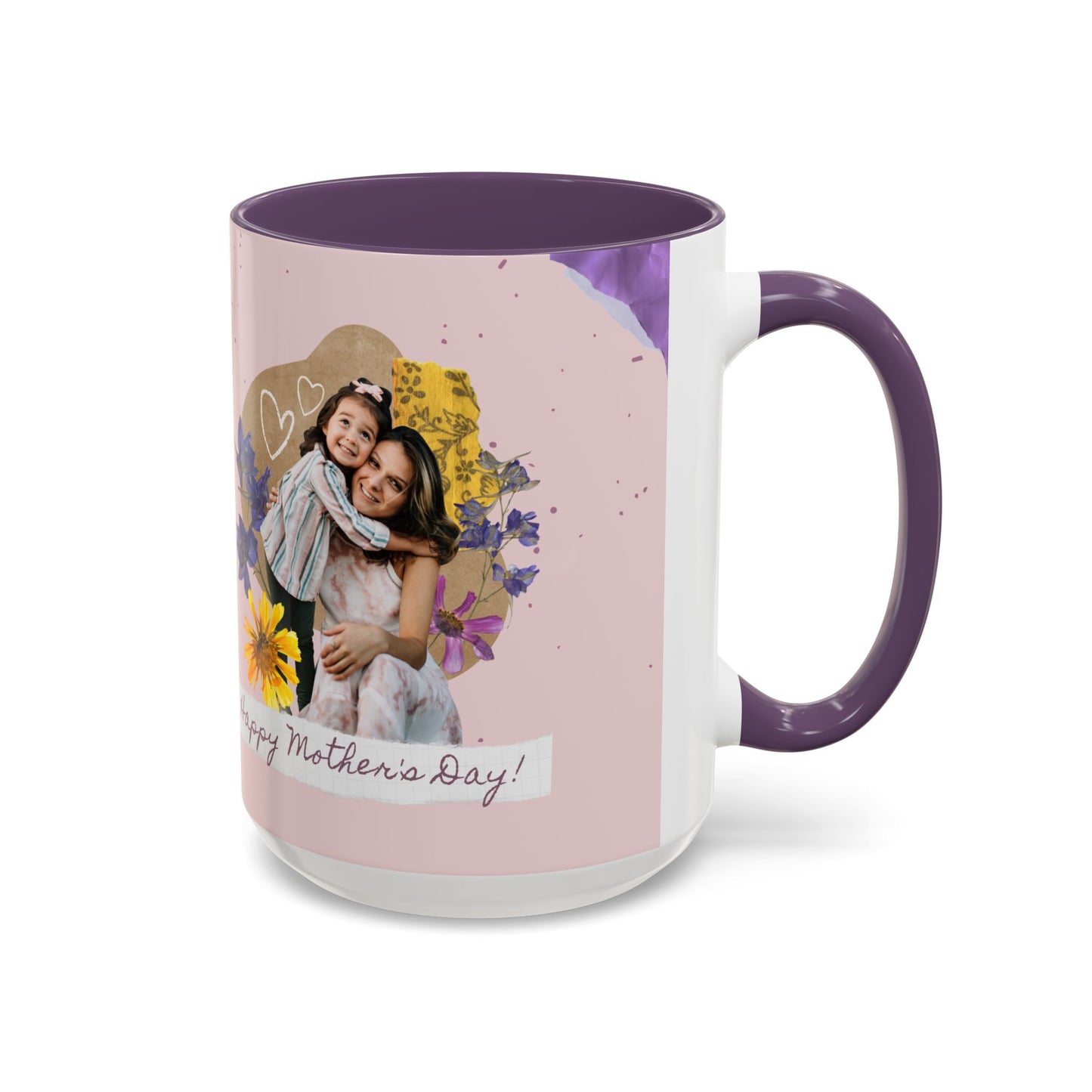 Flower Power Happy Mother's Day Coffee Mug, Photo Customizable - 11oz & 15oz - 12279