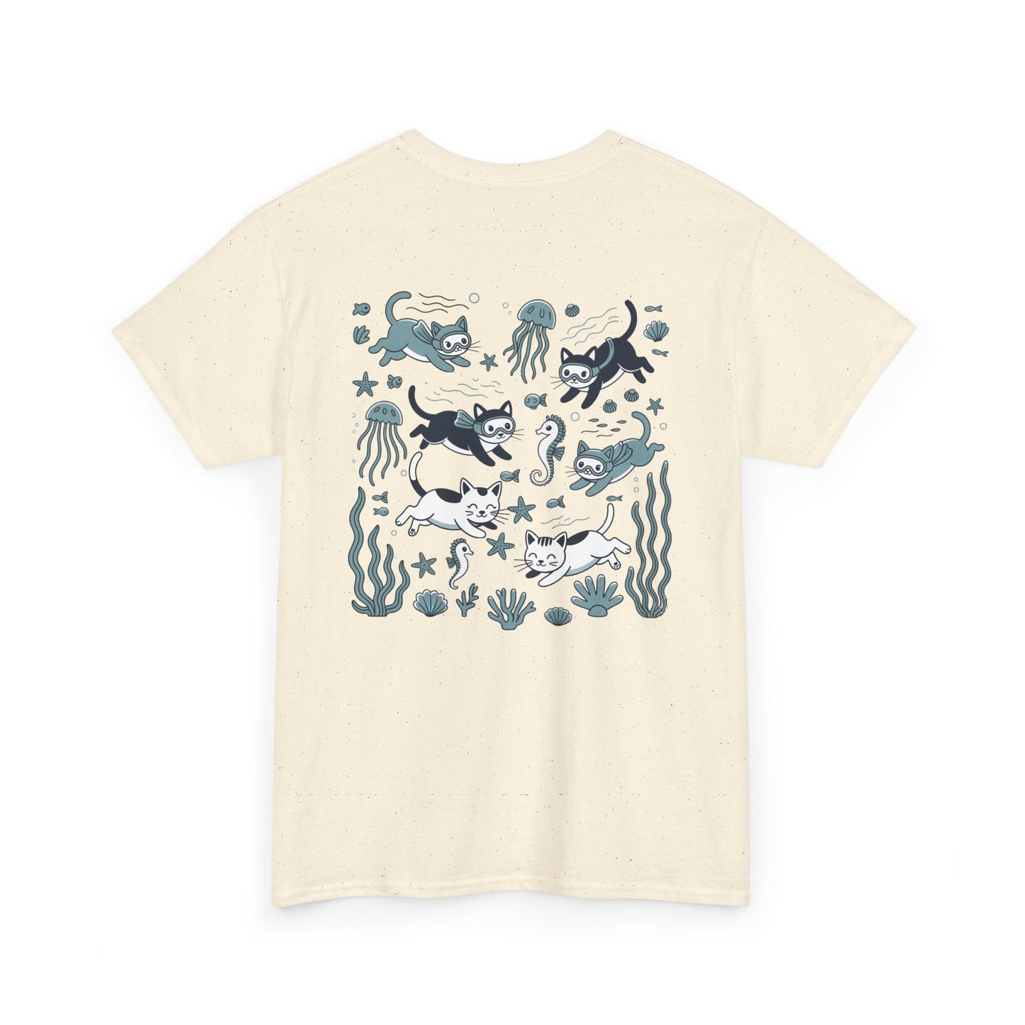 Sea Cats T-Shirt — Cute Underwater Cat Graphic Tee, Ocean Cat Lover Gift - 14869