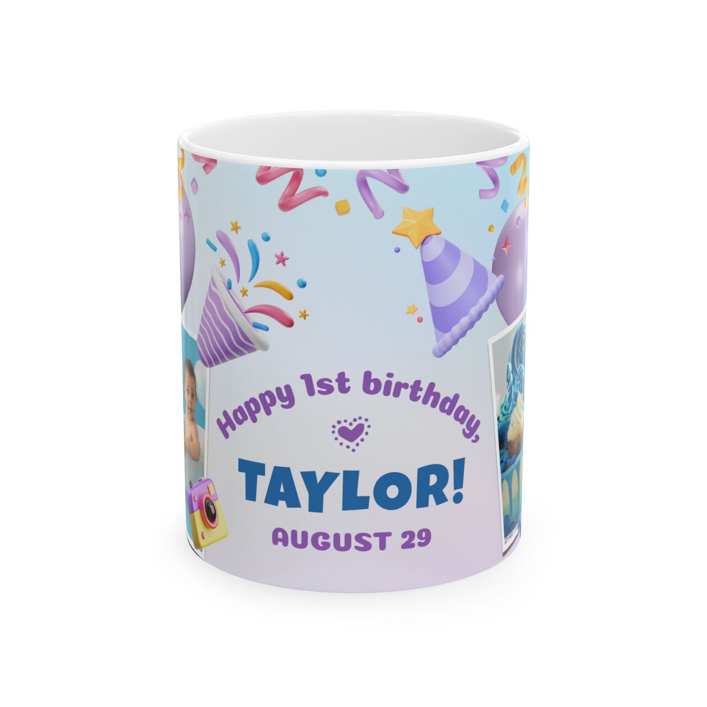 Personalized Birthday Mug for Kids, Custom Photo Cup, Gift for Birthday Celebration, Unique Child’s Mug, Party Favor - 13971