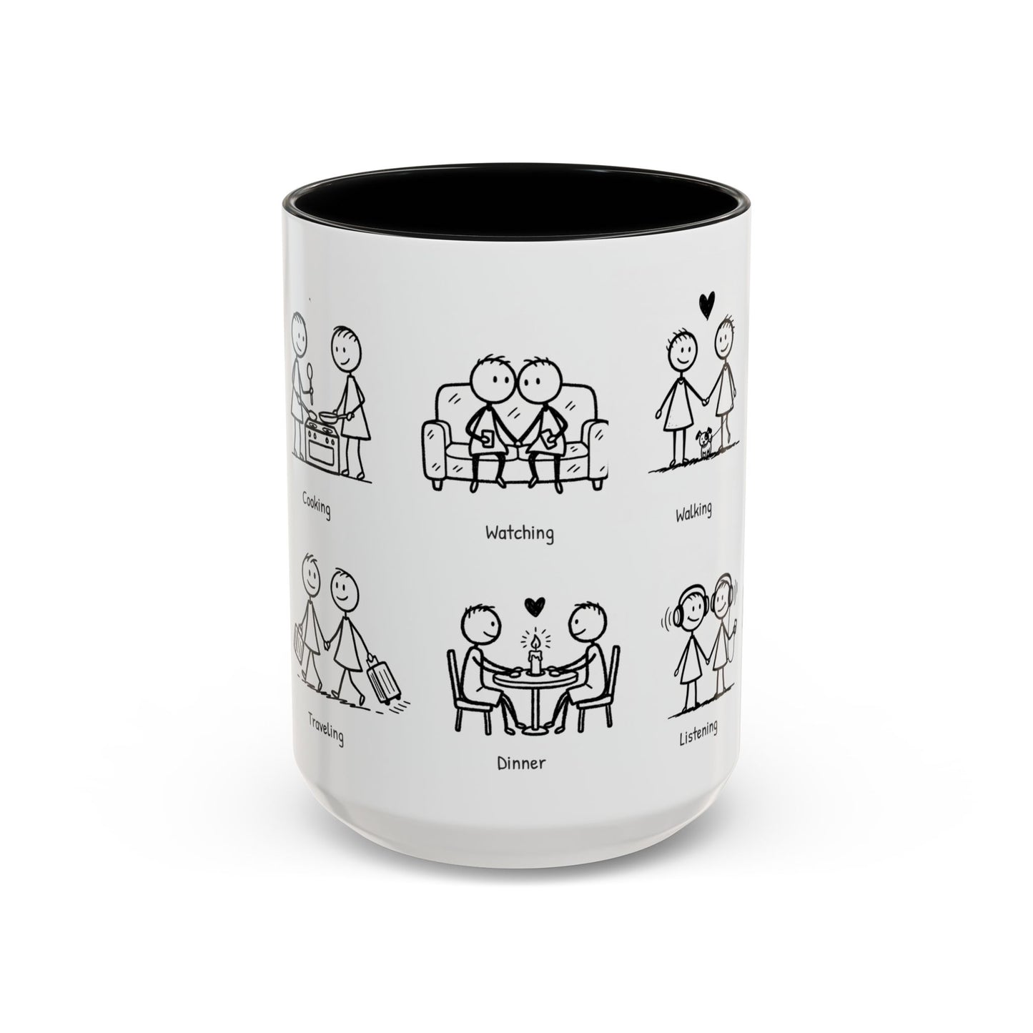 Our Favorite Things to Do Valentine’s Mug – Cozy Couples Illustrated Accent Coffee Mug - 14705