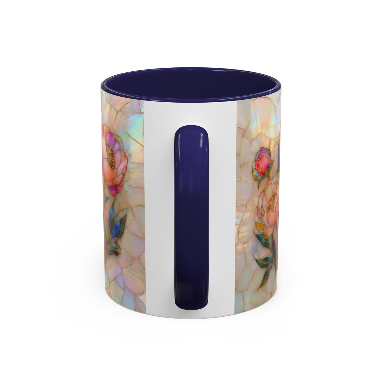 Peony Stained Glass Accent Coffee Mug – Floral Art 11/15oz - 14519