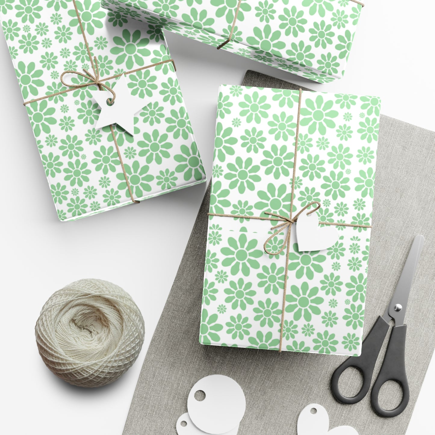 Green Floral Pattern - Gift Wrap Papers - 10215