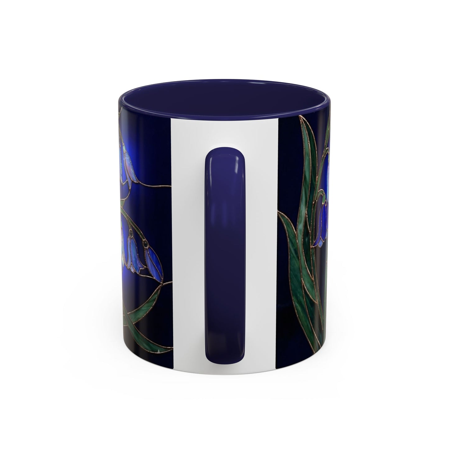 Bluebell Floral Coffee Mug – Stained Glass Design (11/15oz) - 14548