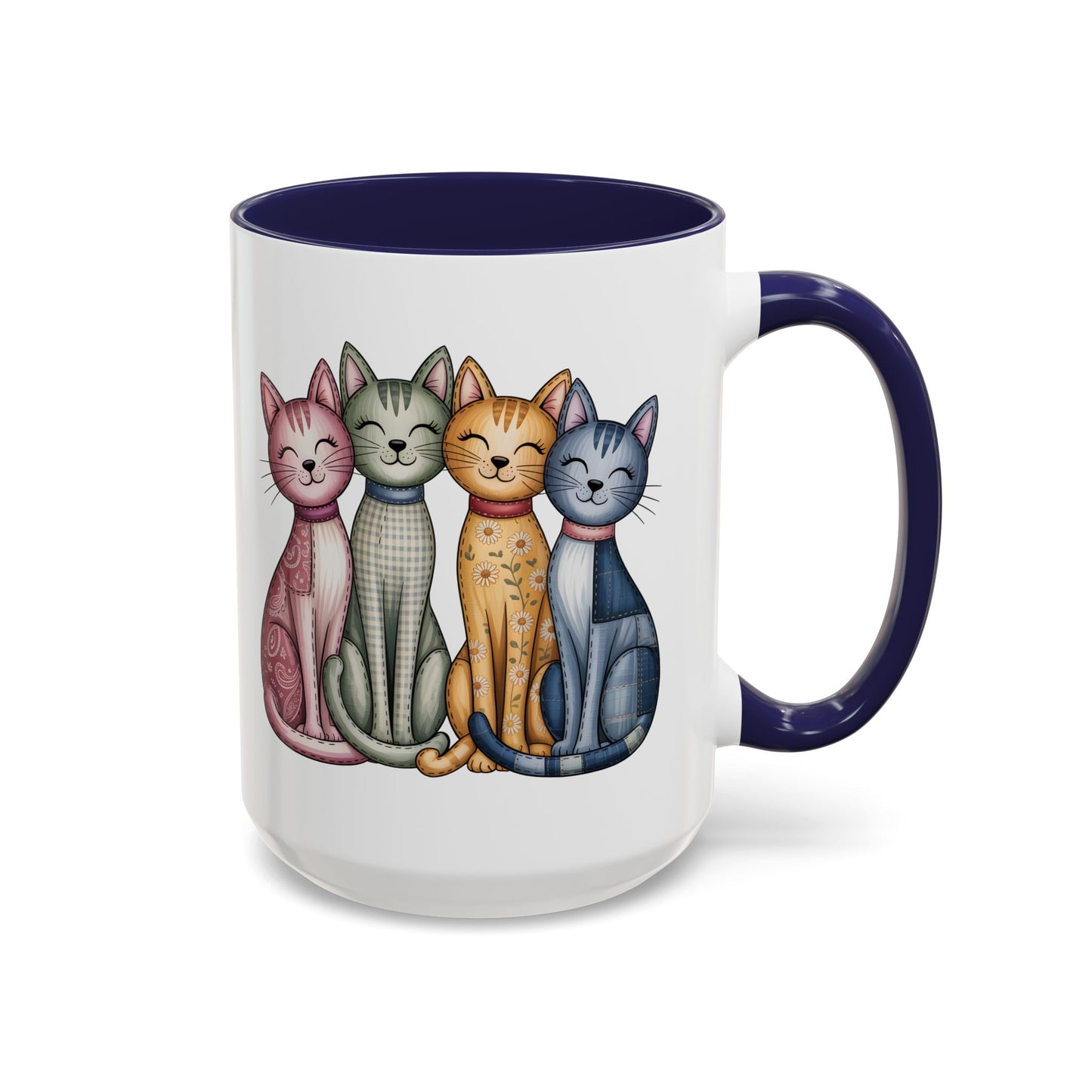 Happy Cats Illustration Mug – Colorful Cat Art Coffee Cup (11oz / 15oz) - 14769