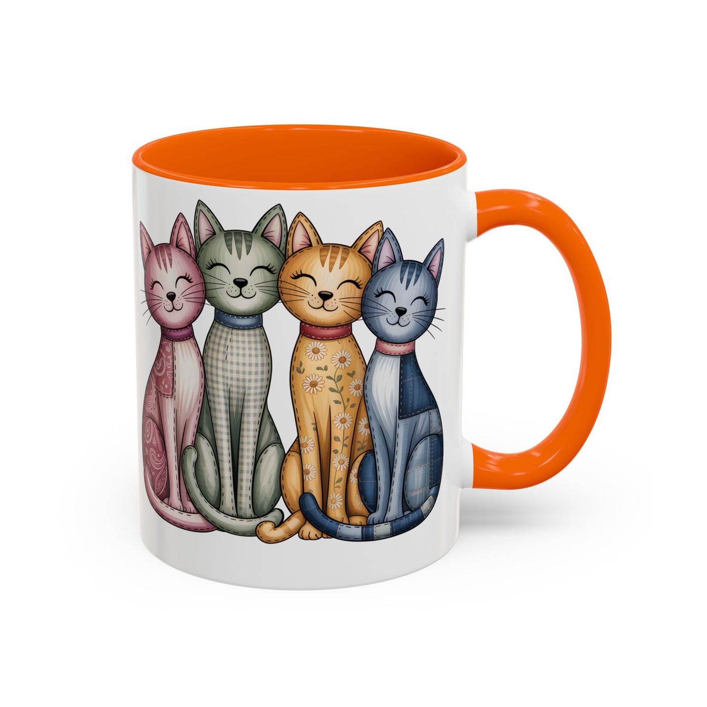 Happy Cats Illustration Mug – Colorful Cat Art Coffee Cup (11oz / 15oz) - 14769