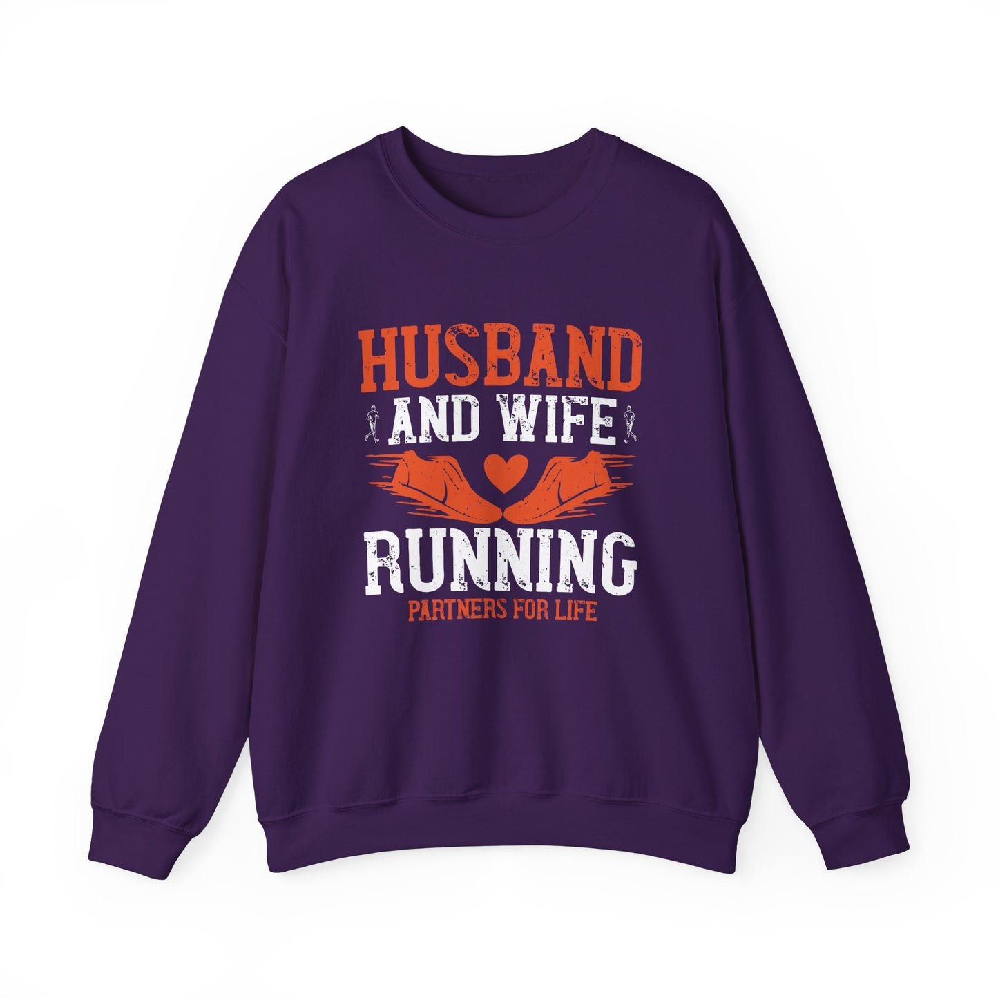 Husband & Wife, Running Partners For Life - Unisex Heavy Blend™ Crewneck Sweatshirt