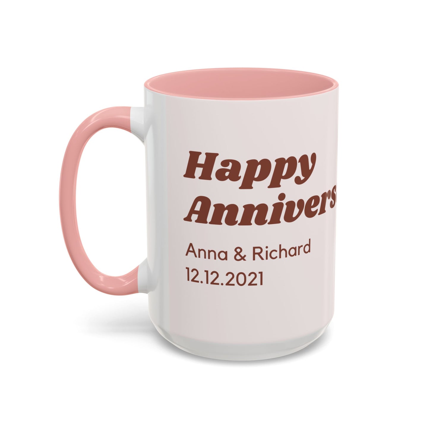 Happy Anniversary,  Details Customizable - Accent Coffee Mug (11, 15oz) - 11137