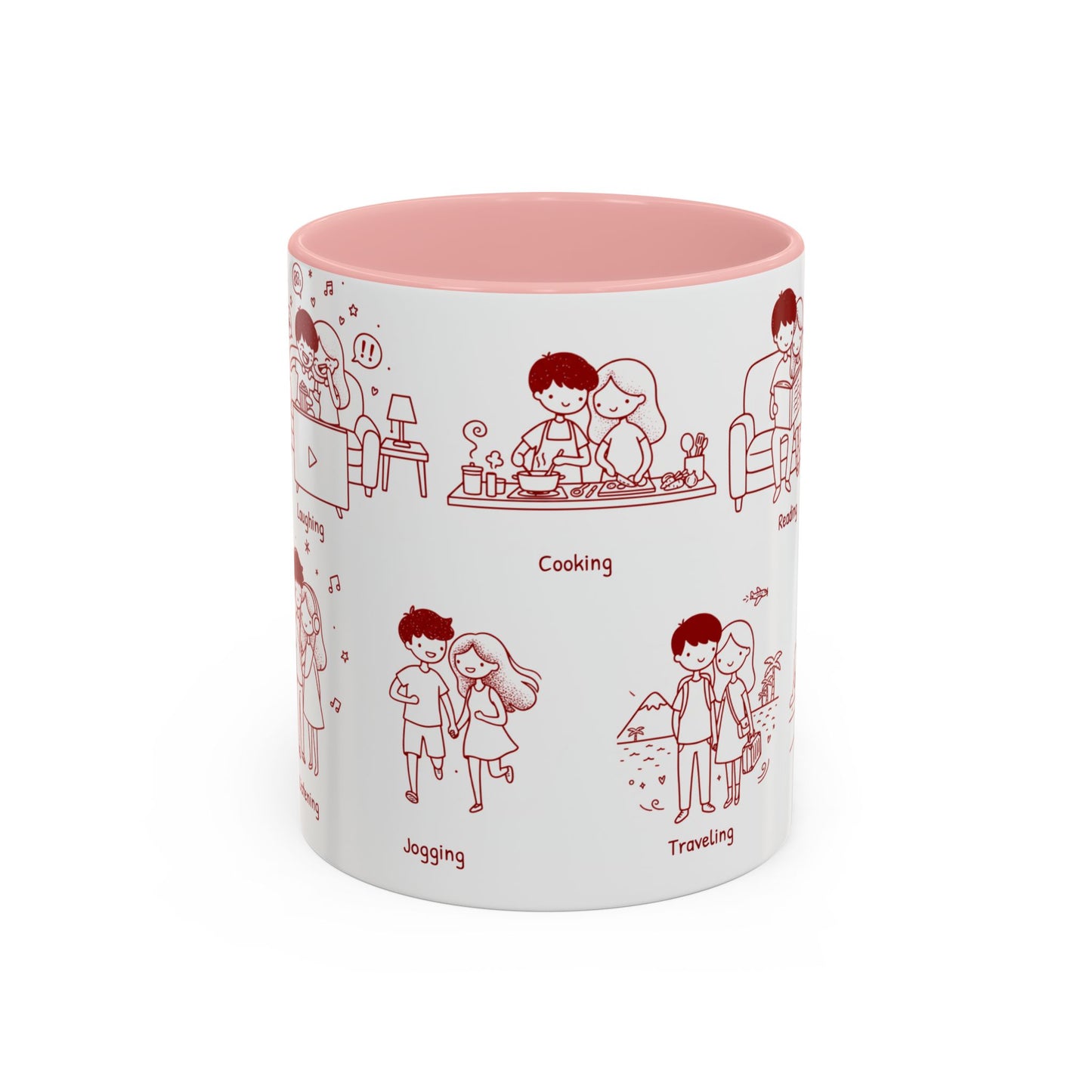 Our Favorite Things to Do Valentine’s Mug – Cozy Couples Illustrated Accent Coffee Mug - 14706
