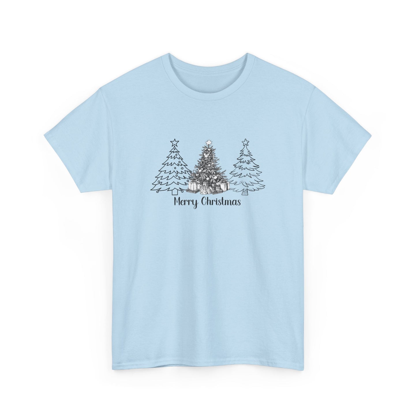 Merry Christmas, Trees - Unisex Heavy Cotton Tee - 10112