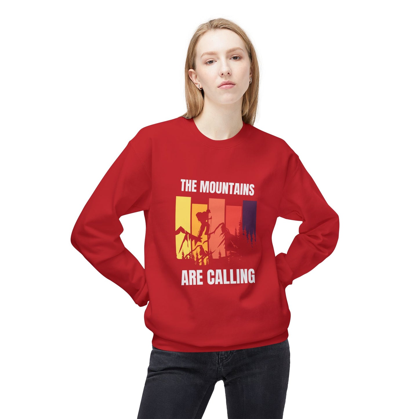 Mountains Are Calling - Unisex Midweight Softstyle Fleece Crewneck Sweatshirt - 10617