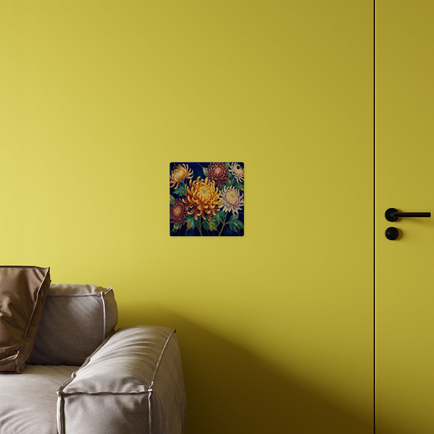 Chrysanthemum Acrylic Wall Art Panel — Floral Botanical Home Décor - 14609