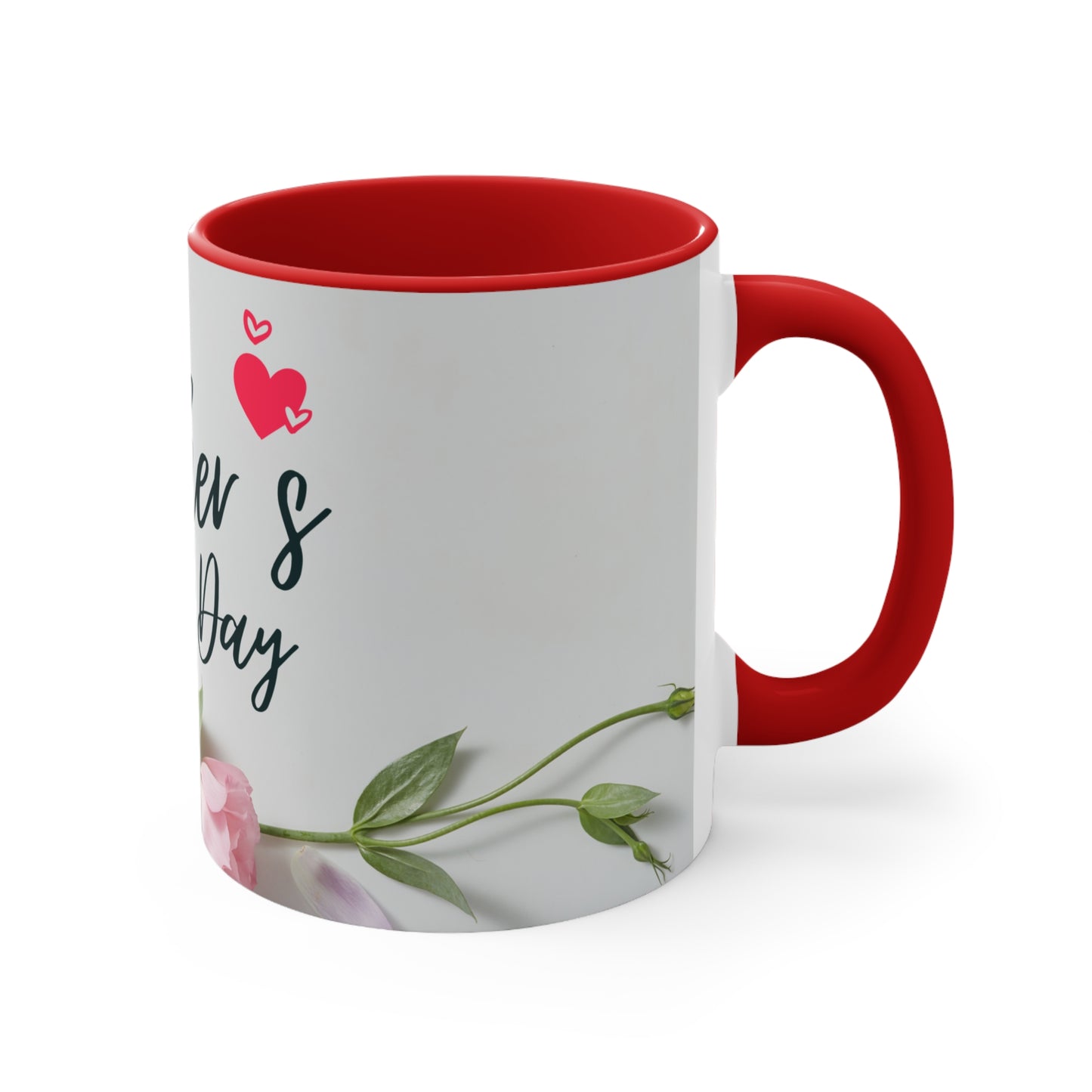 Mother’s Day Floral Mug – Happy Mother’s Day Pink Accent Coffee Cup Gift for Mom (11oz) - 14886
