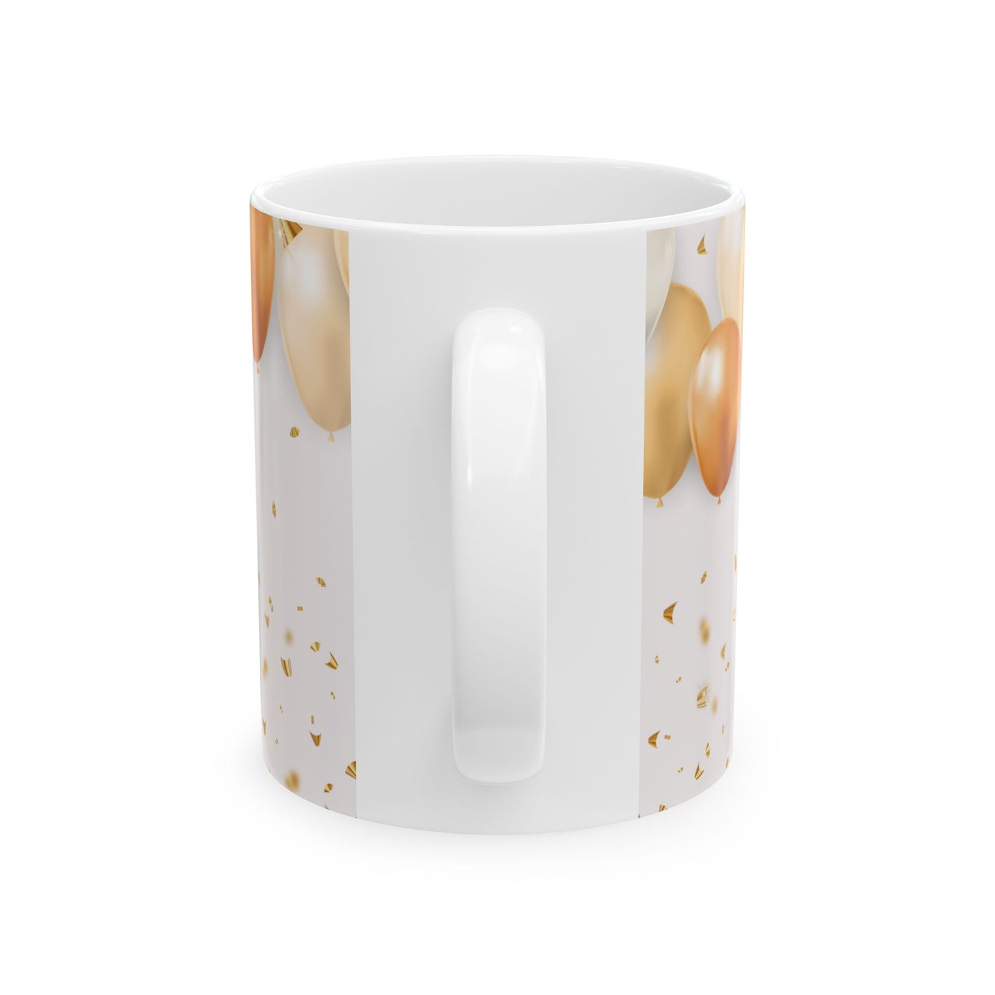 Birthday Celebration Ceramic Mug - Customizable Gift with Balloons, Perfect for Anniversaries, Parties, and Special Occasions - 13985