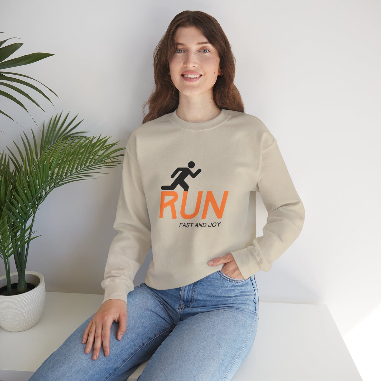 Run Fast & Joy - Unisex Heavy Blend™ Crewneck Sweatshirt