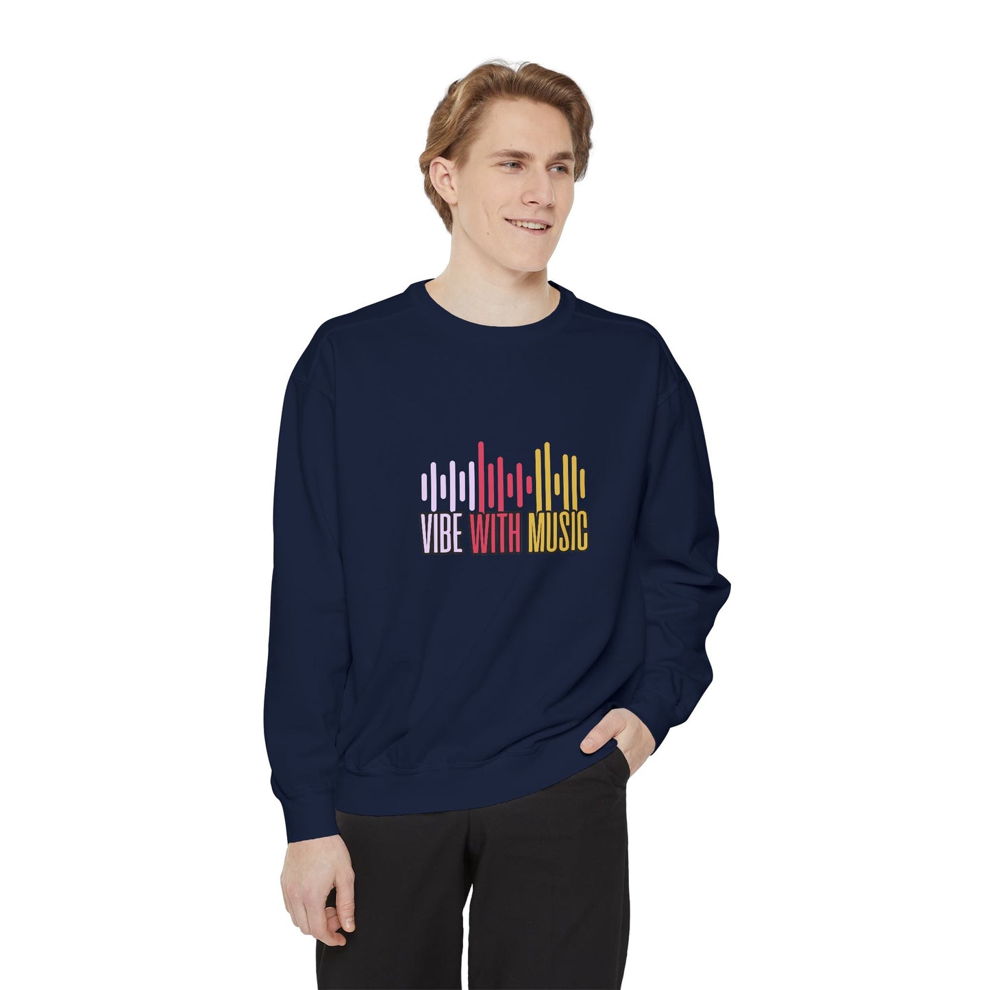 Vibe with Music - Unisex Garment-Dyed Sweatshirt - 10624