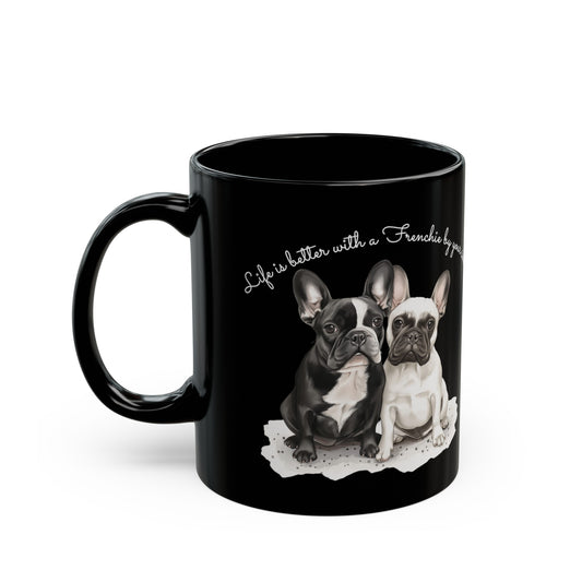 Personalized French Bulldogs Ceramic Black Mug (11oz, 15oz)