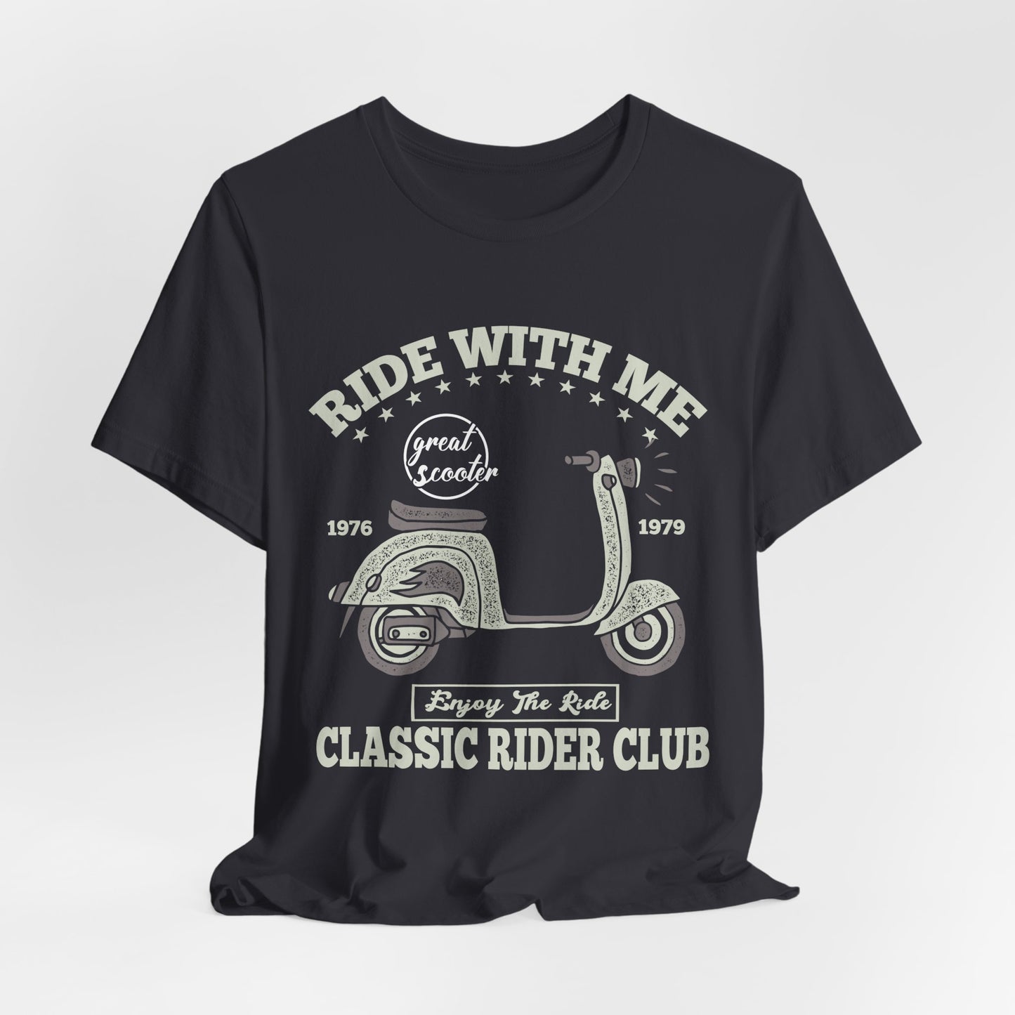 Ride With Mt, Great Scooter - Unisex Jersey Short Sleeve Tee - 13215