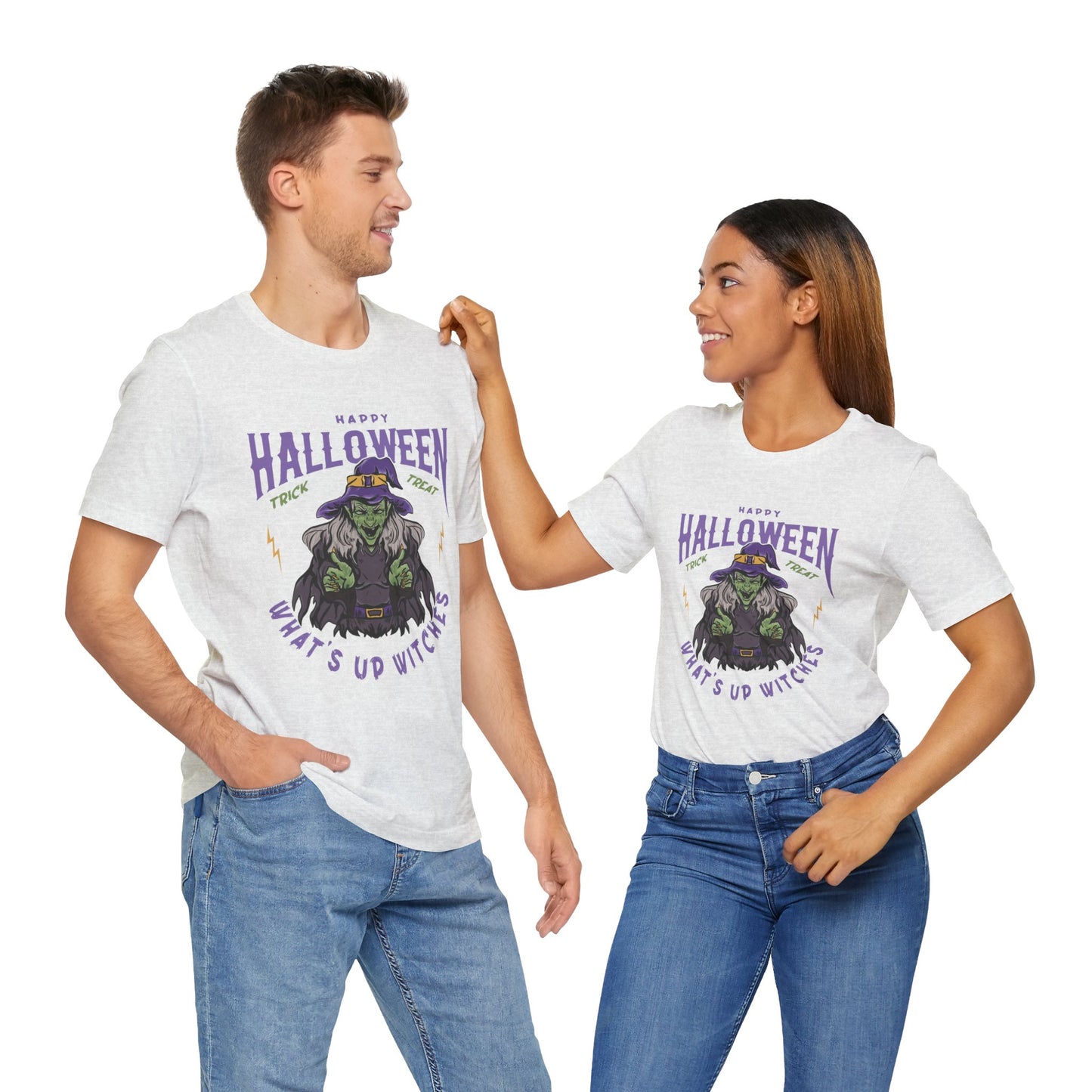 Happy Halloween, What's Up Witches  - Unisex Jersey Short Sleeve Tee