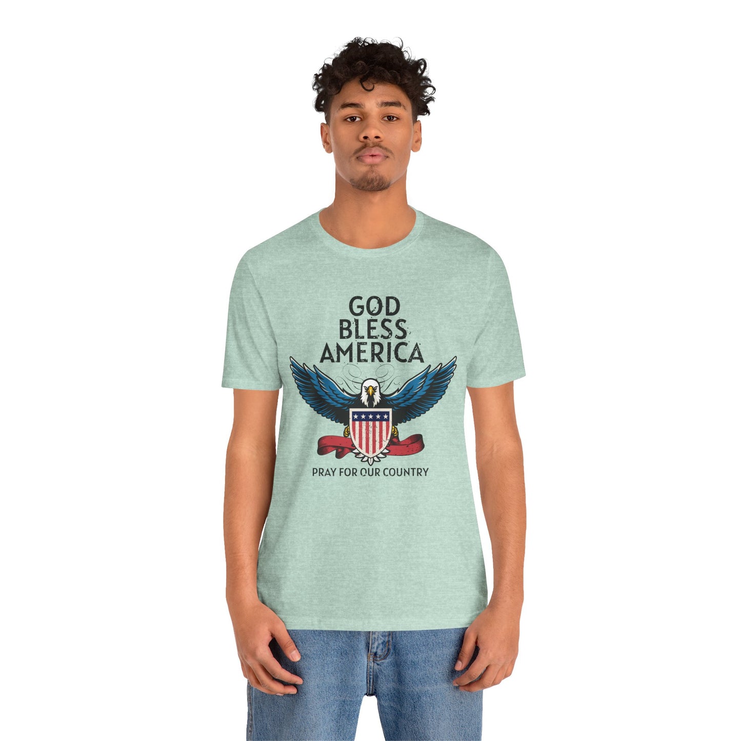 God Bless America Unisex Tee | Patriotic Shirt, American Eagle Design, Casual Wear, Independence Day, Gifts for Veterans - 13786