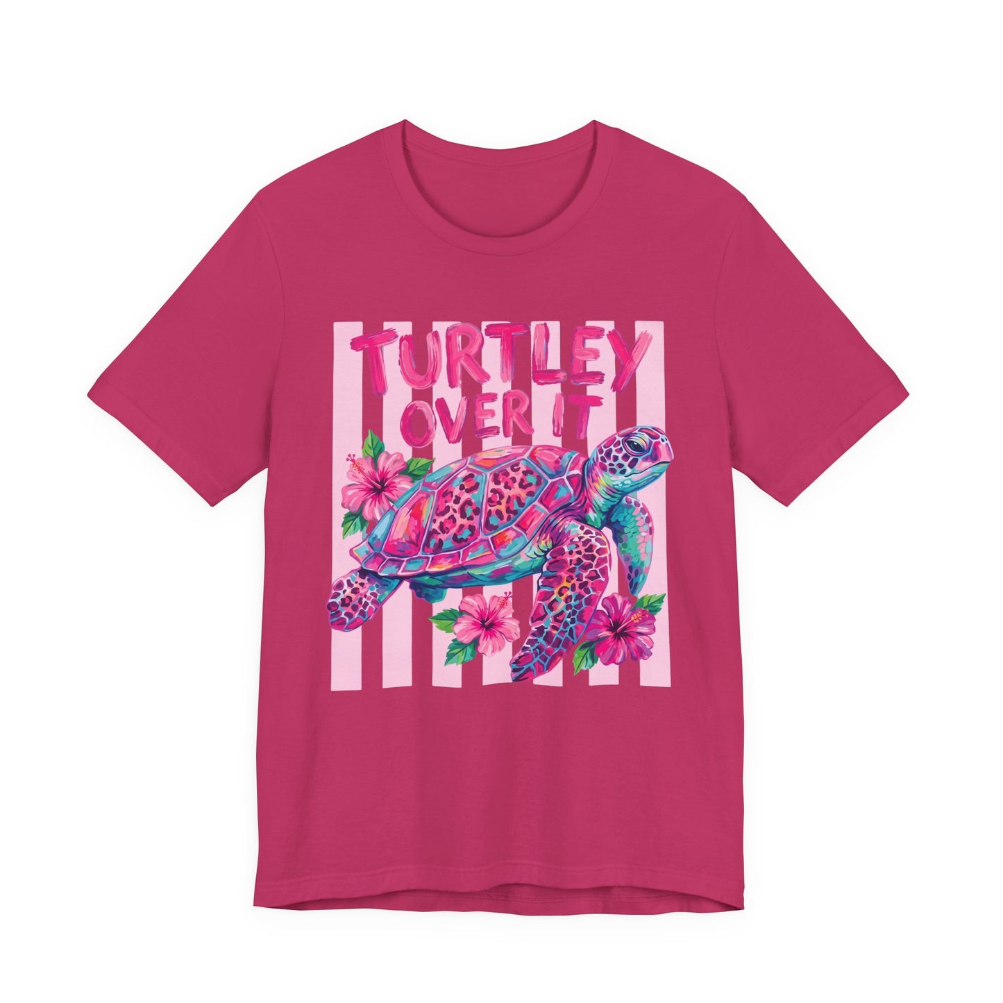 Turtley Over It T-Shirt, Cute Tropical Sea Turtle Graphic Tee - 14953