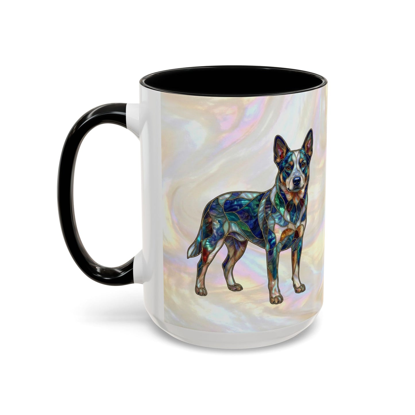 Australian Cattle Dog Accent Mug — Stained Glass Design (11/15oz) - 14613