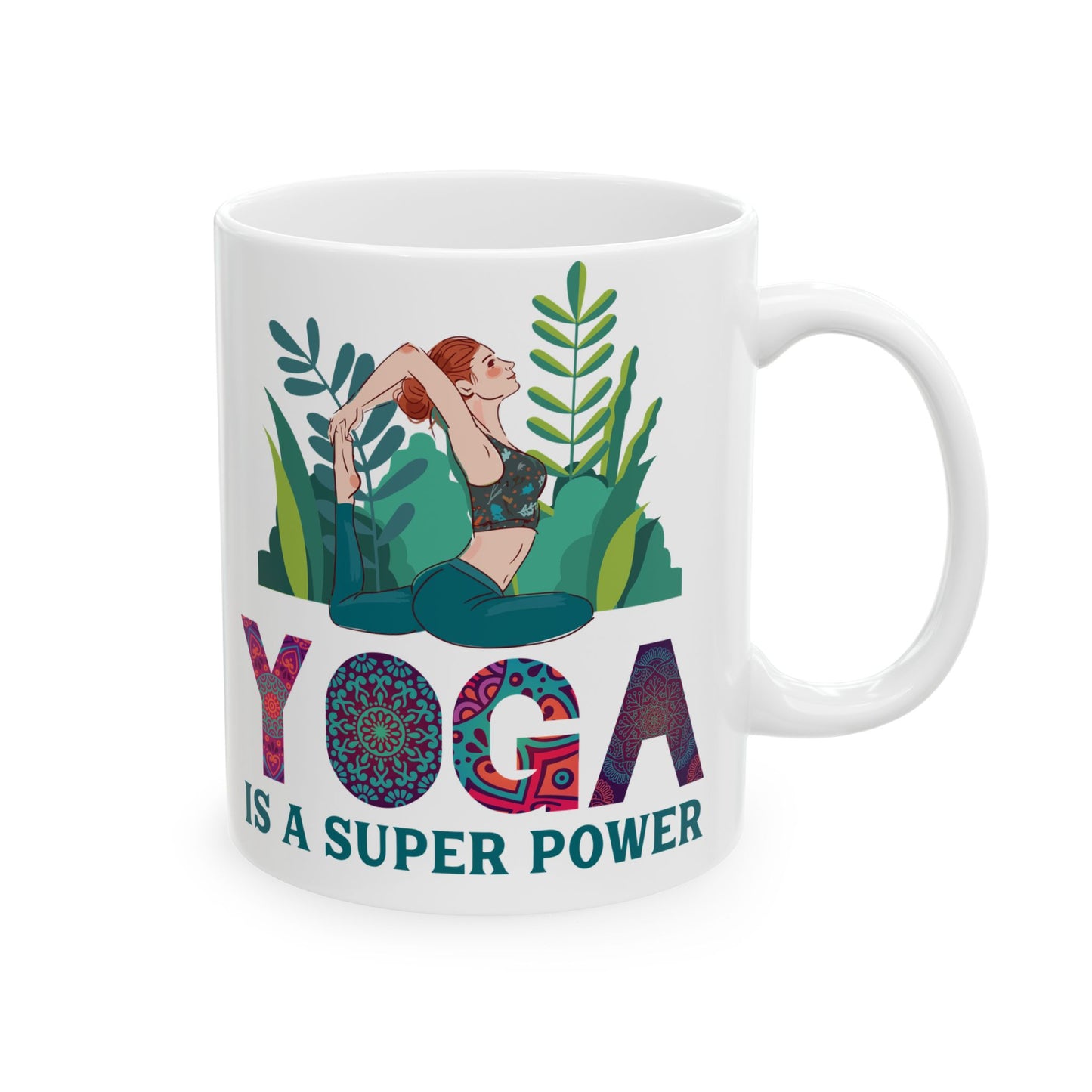Yoga Power Ceramic Mug – Positive Affirmation Coffee Cup, Yoga Lover Gift - 13152