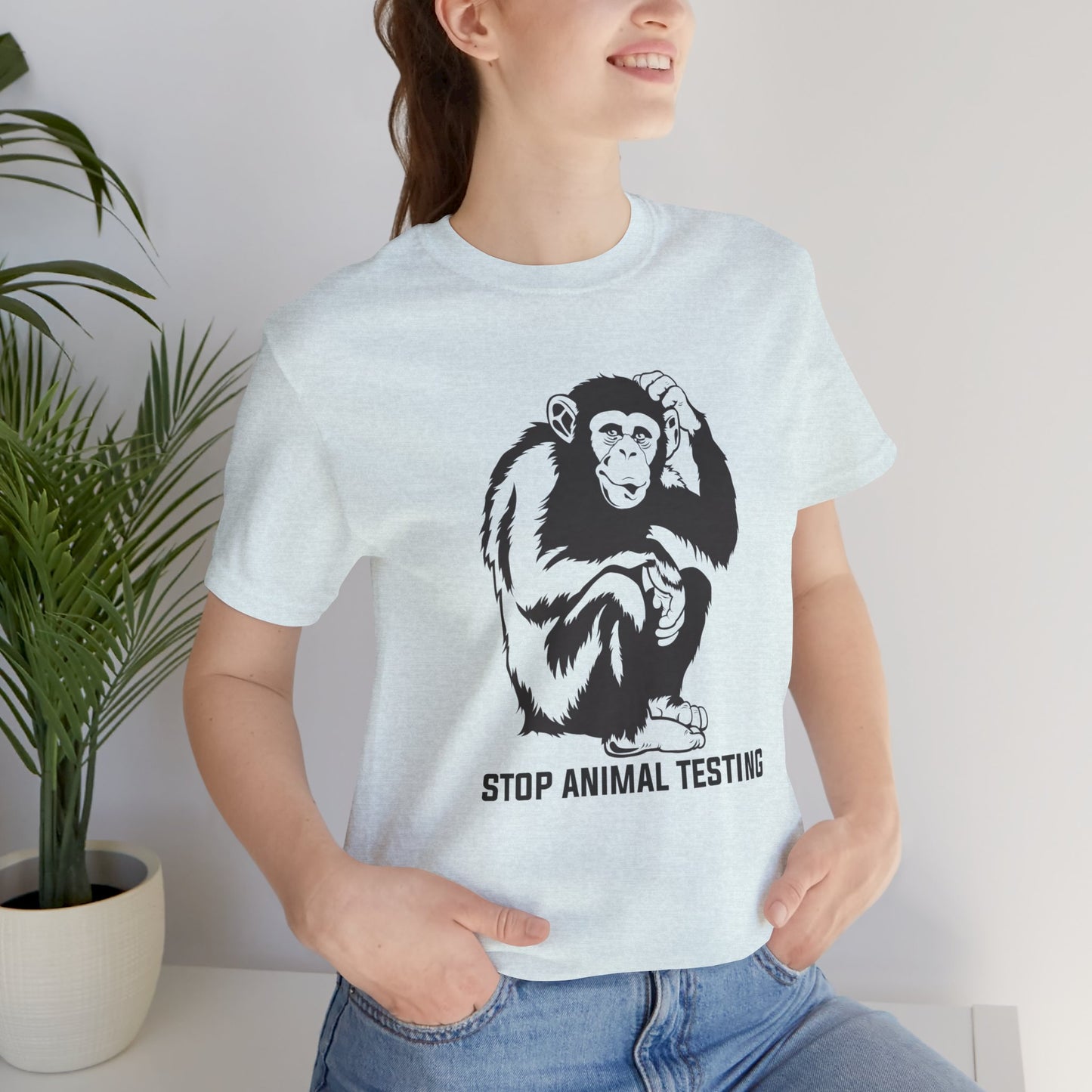 Vegan: Stop Animal Testing - Unisex Jersey Short Sleeve Tee