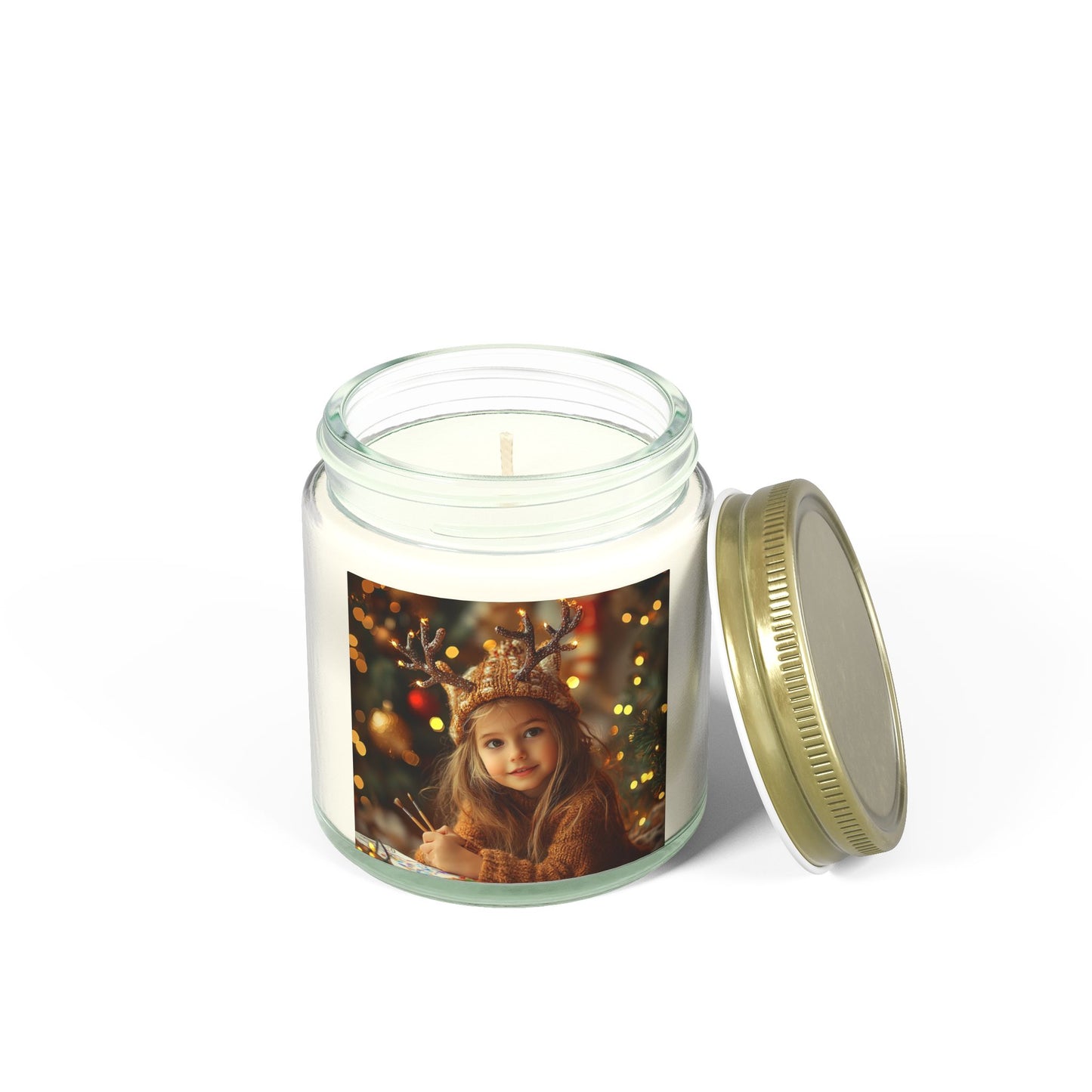 Christmas, Little Girl - Scented Candles, Coconut Apricot Wax (4oz, 9oz) - 10389