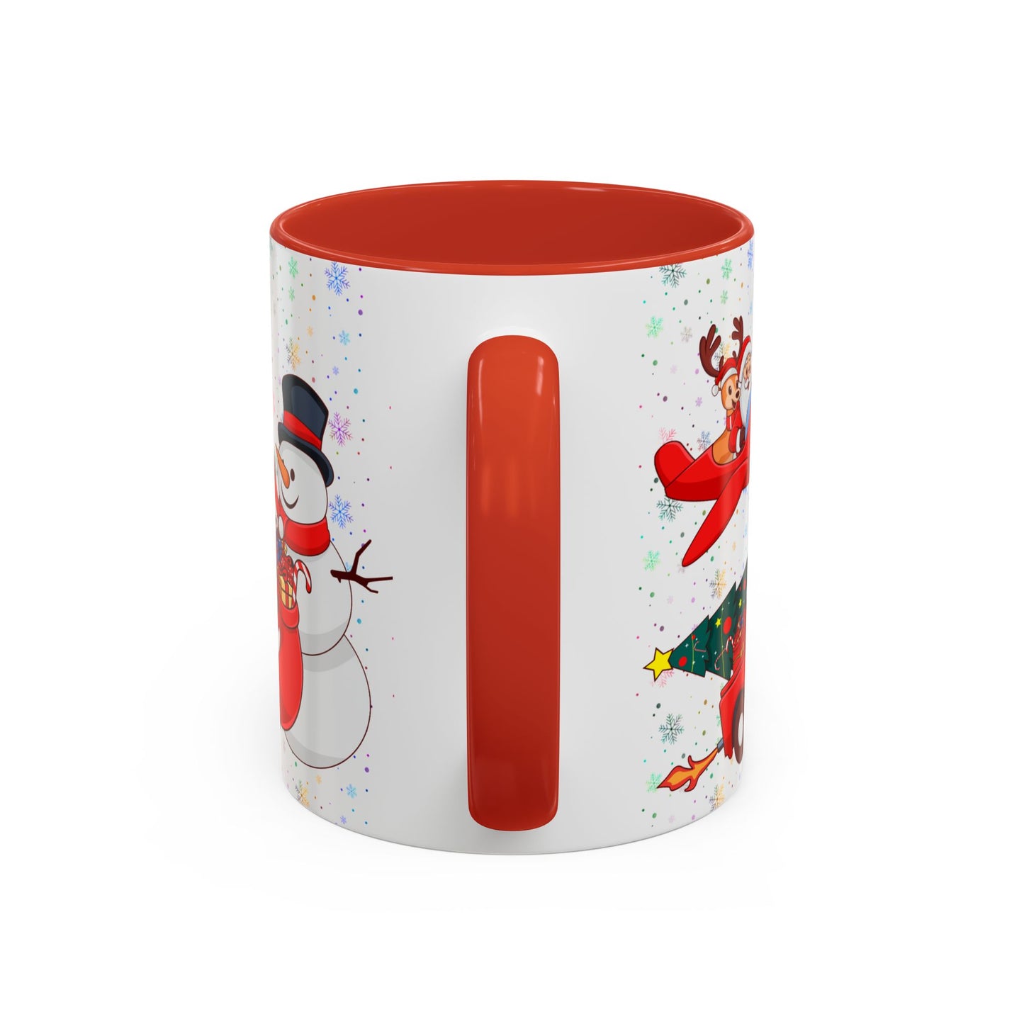 Christmas Party, Santa, Snowman, Reindeer - Accent Coffee Mug (11, 15oz) - 10426