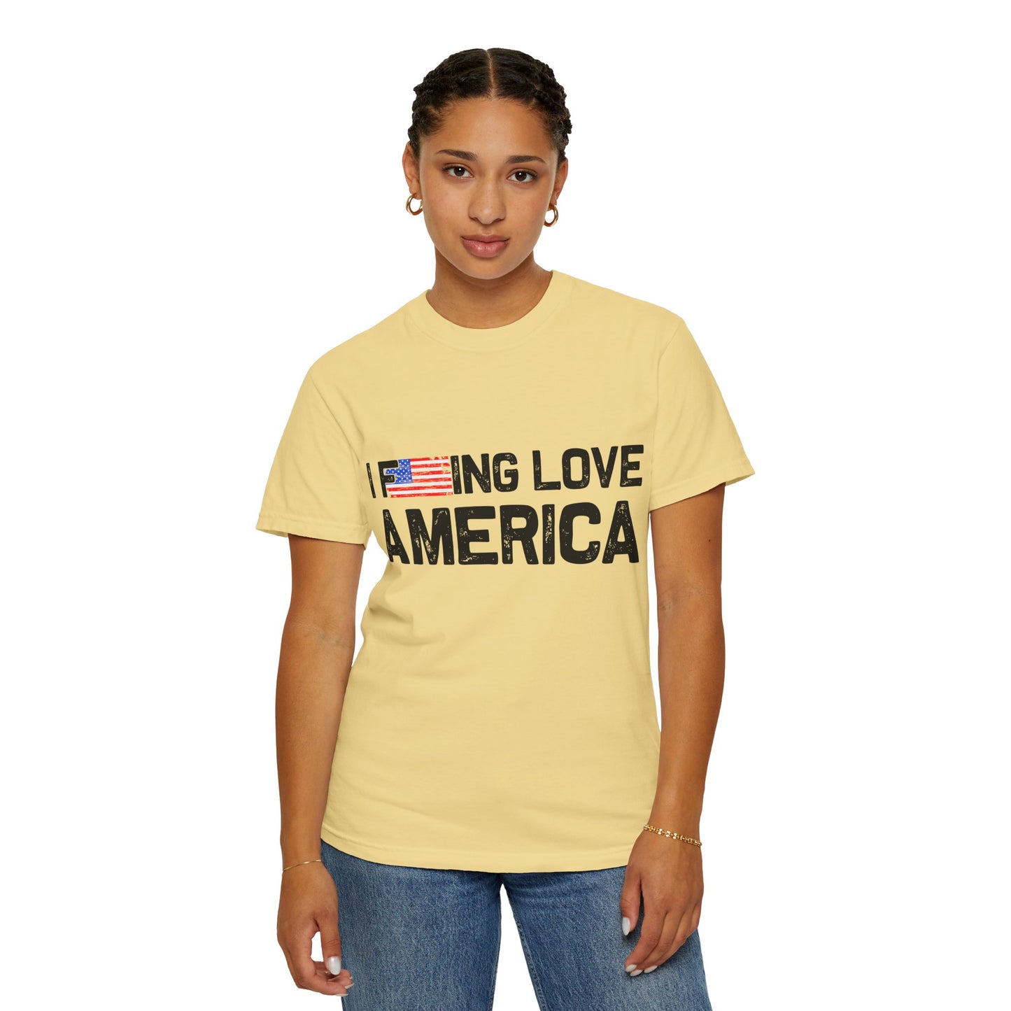 Unisex T-Shirt with Patriotic Love for America, Casual Tee, Independence Day Gift, Love America Shirt, Gift for Patriot - 13654