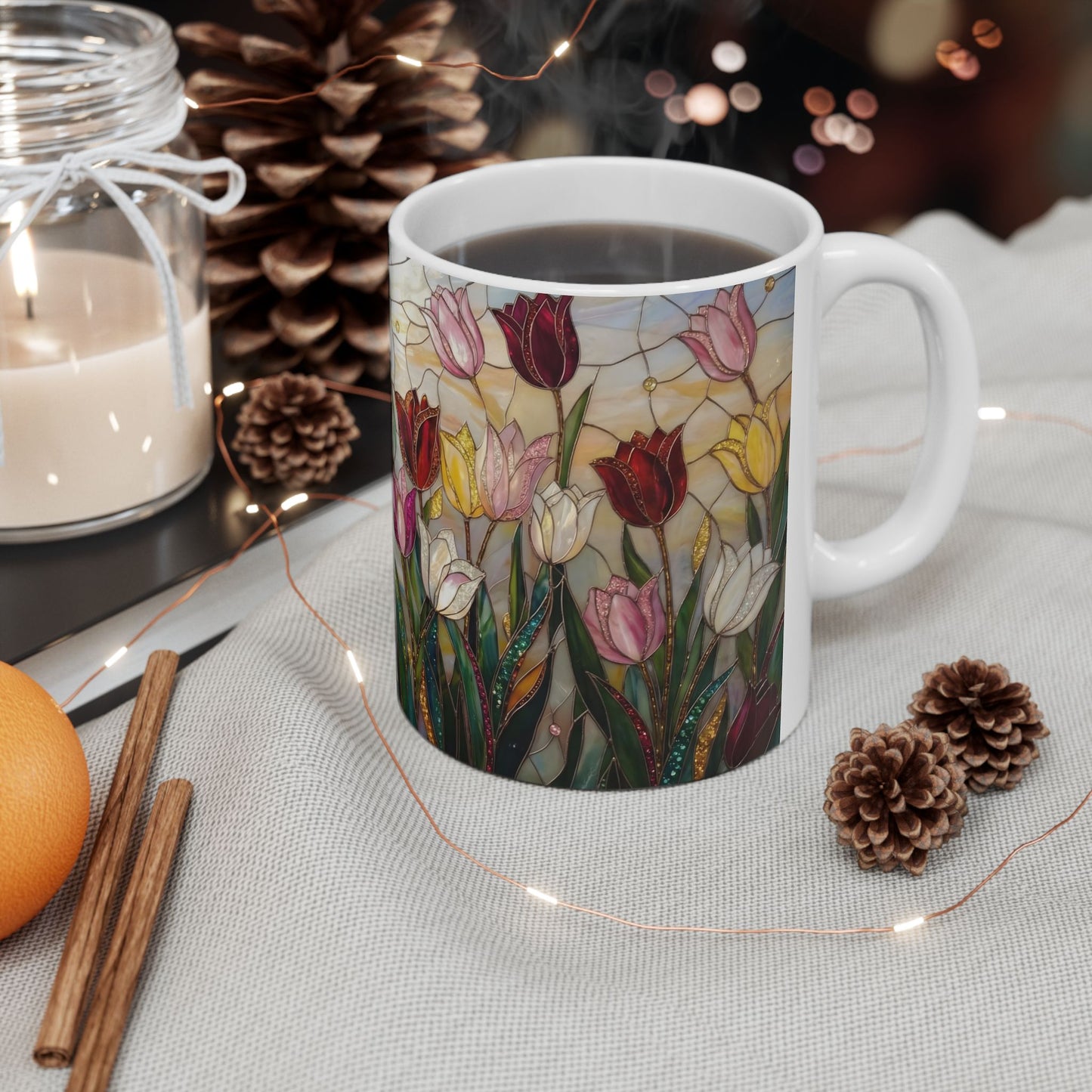 Stained Glass Tulip Ceramic Mug (11oz & 15oz) - 14517