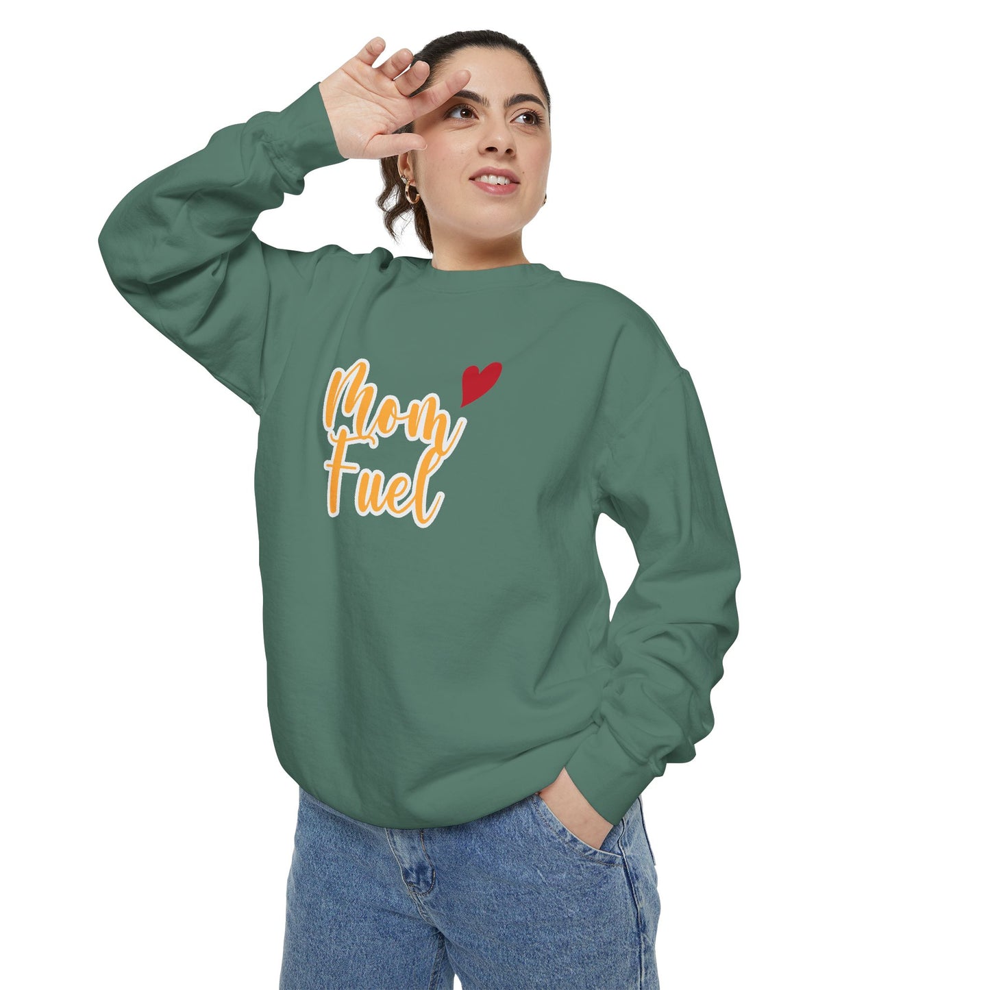 Mom Fuel Sweatshirt - Cozy Unisex Garment-Dyed Top for Moms - 11834