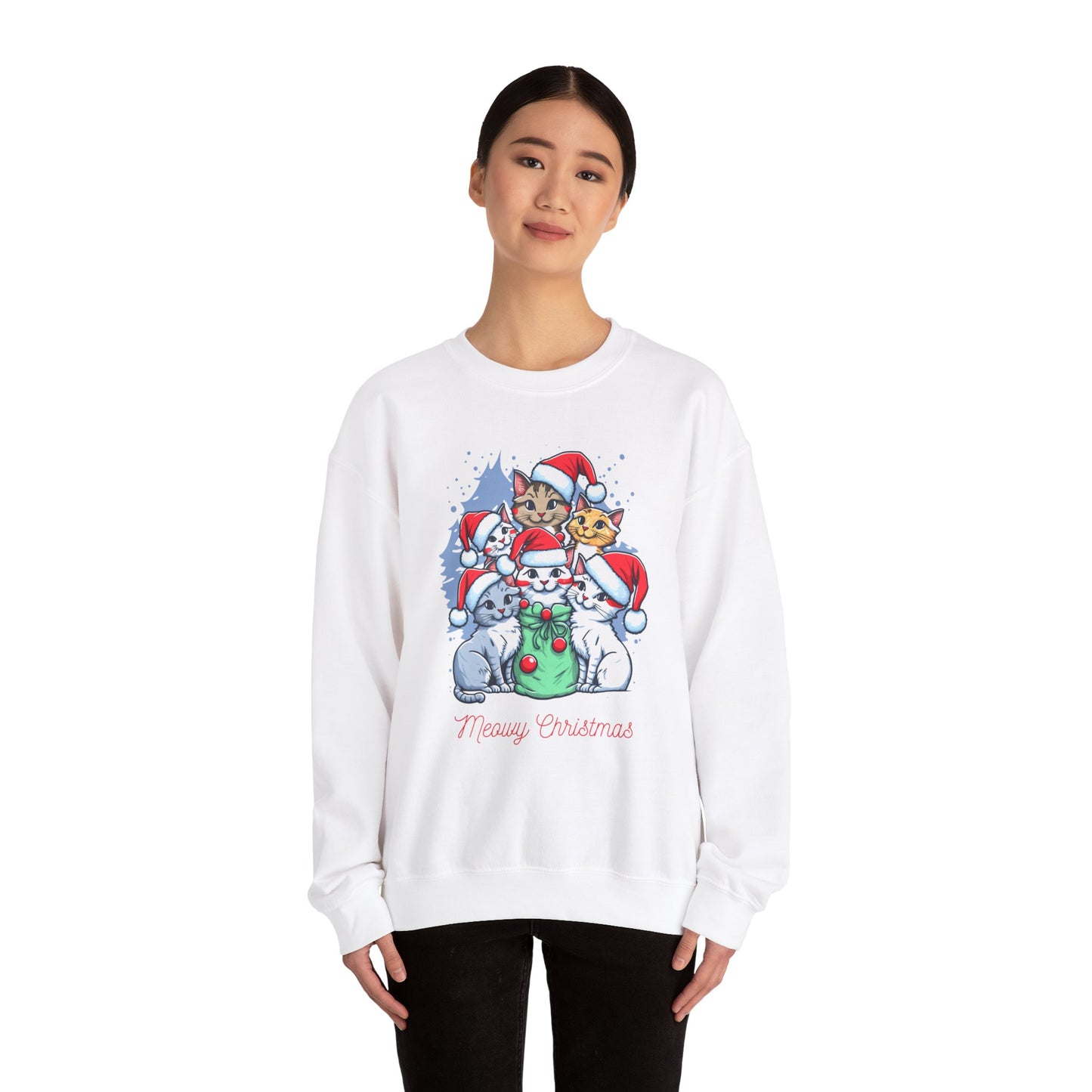 Merry Christmas, Cats - Unisex Heavy Blend™ Crewneck Sweatshirt