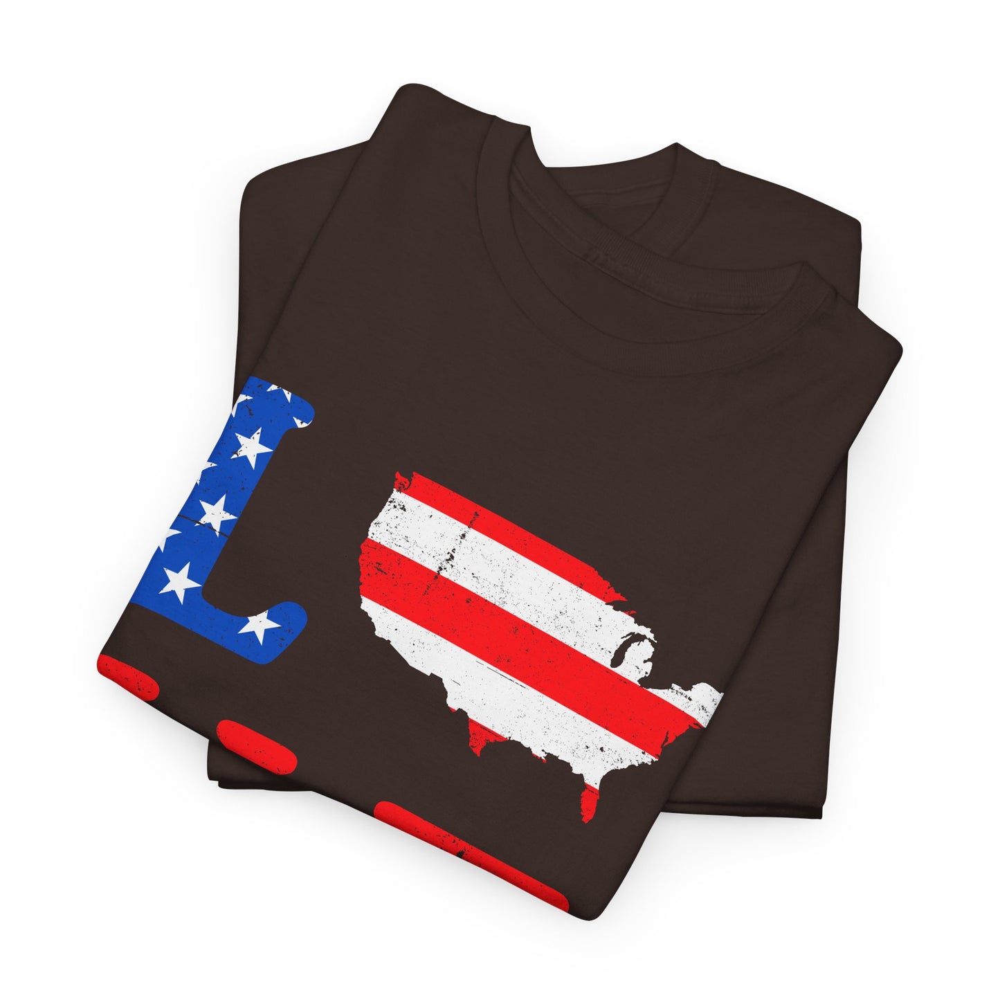 Patriotic Love Tee | Unisex Heavy Cotton T-Shirt, USA Love Shirt, 4th of July Gift, Casual Wear, Independence Day Apparel - 13696
