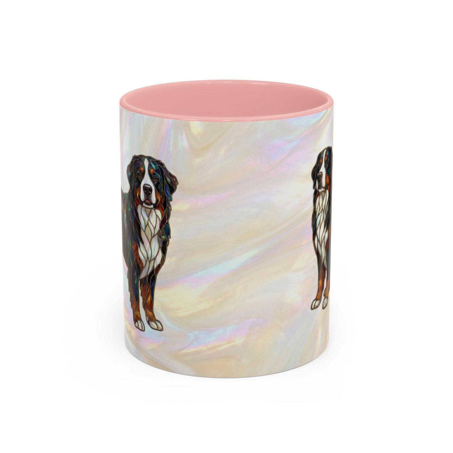 Bernese Mountain Dog Accent Coffee Mug — Stained Glass Design (11/15 oz) - 14617