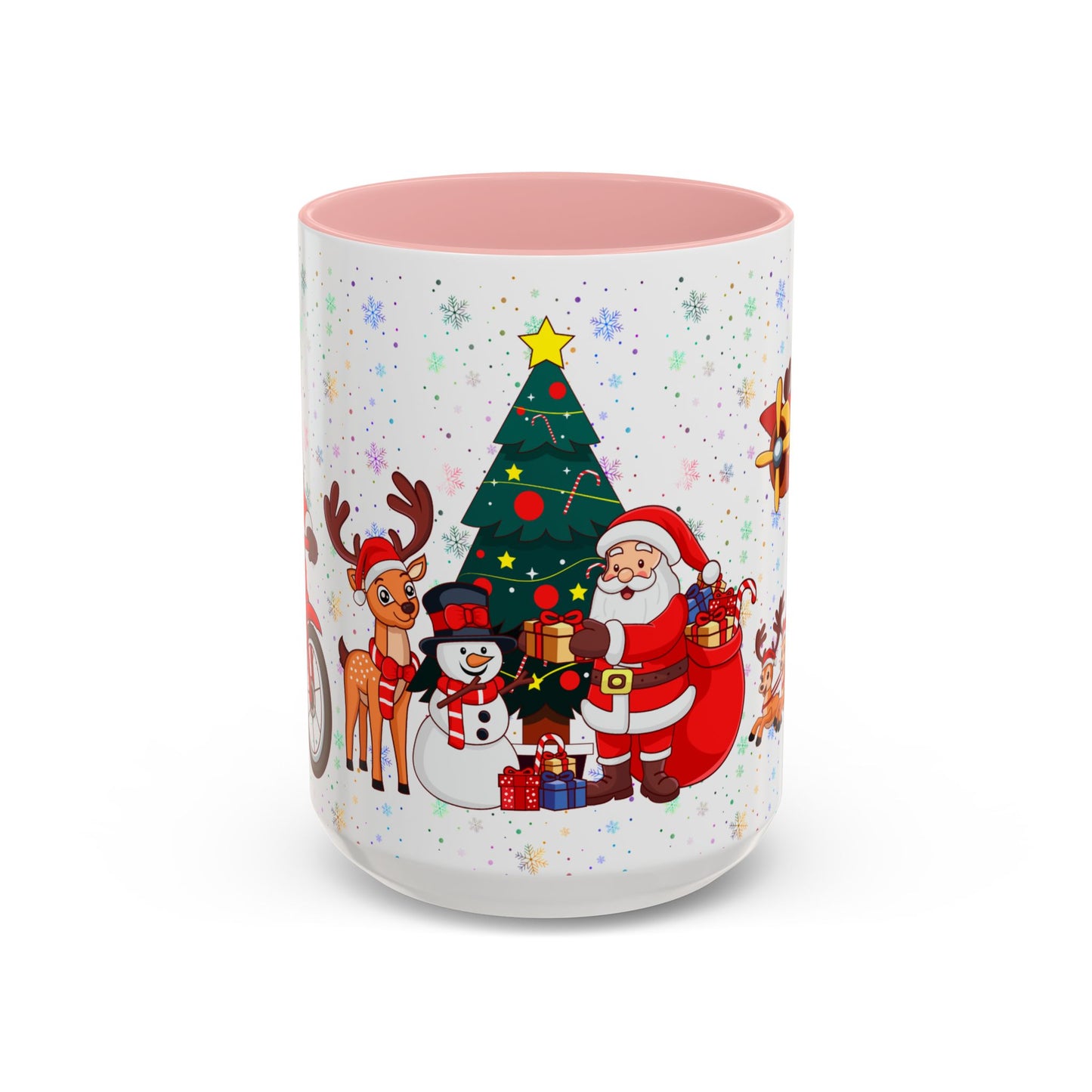 Christmas Party, Santa, Snowman & Reindeer - Accent Coffee Mug (11, 15oz) - 10429