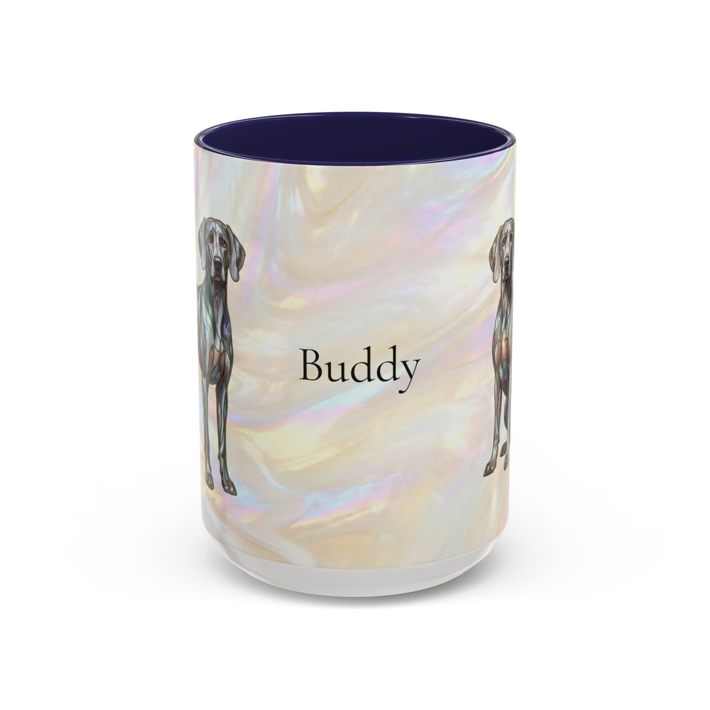 Weimaraner Accent Coffee Mug – Stained Glass Design 11/15oz - 14649