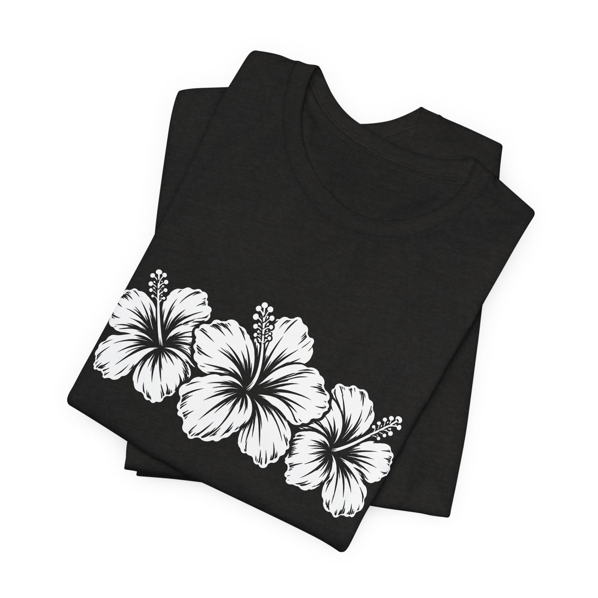 Hibiscus Floral T-Shirt,  Tropical Flower Graphic Tee - 14995