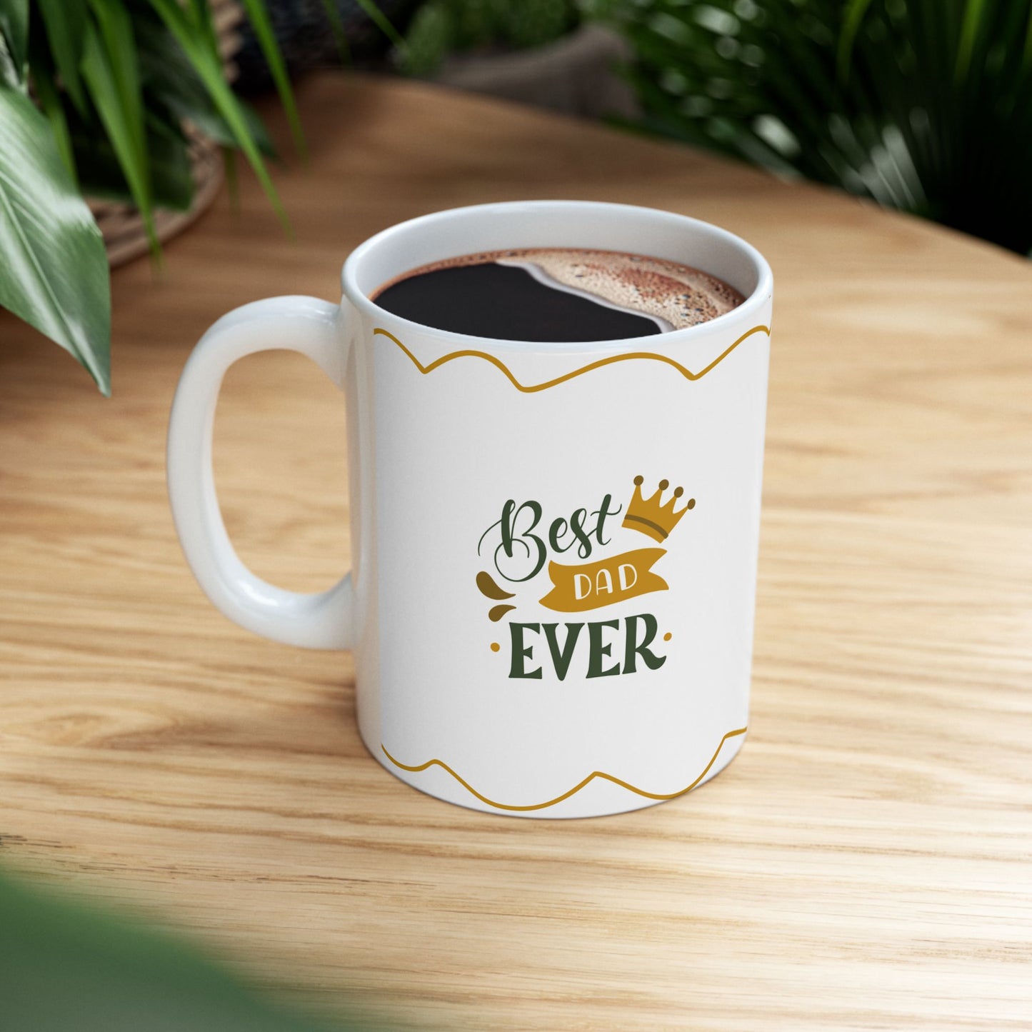 Best Dad Ever, Personalized Ceramic Mug, Fun Gift for Coffee Lovers, Custom Photo Mug - 14003