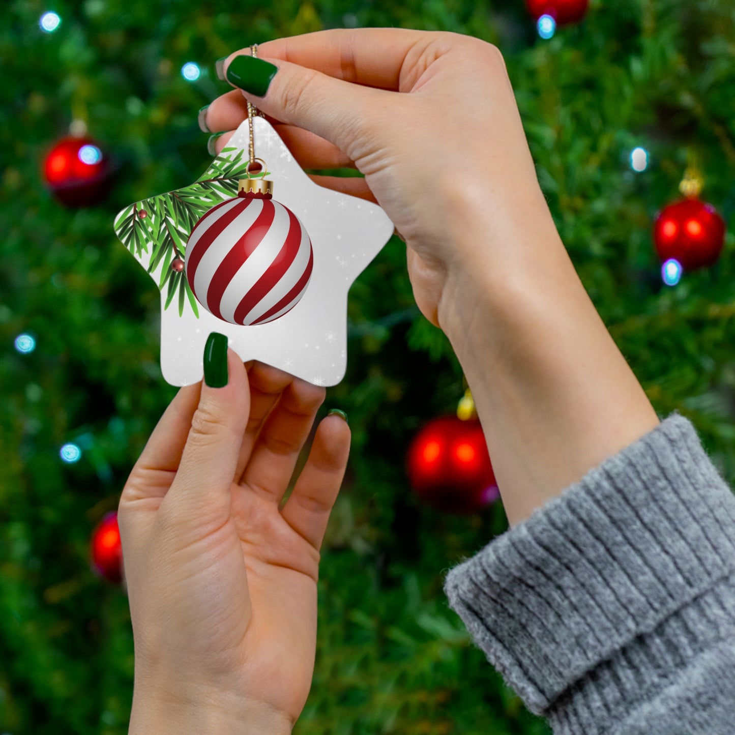 Holiday Cheer - Ceramic Ornament, 4 Shapes