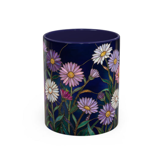 Aster Flower Coffee Mug — Stained Glass Design 11/15oz - 14553