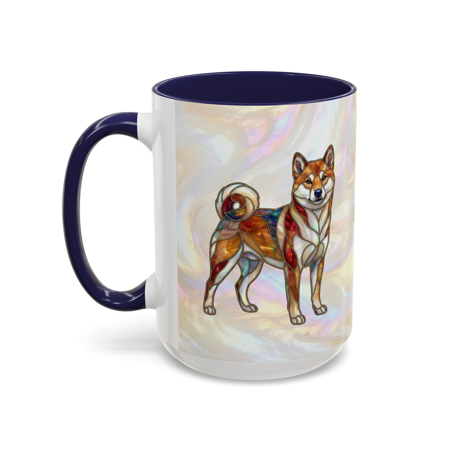 Shiba Inu Accent Coffee Mug – Stained Glass Design 11/15oz - 14646